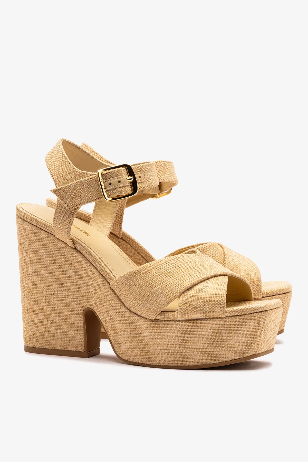 Cher Sandal In Beige Raffia - Image 3