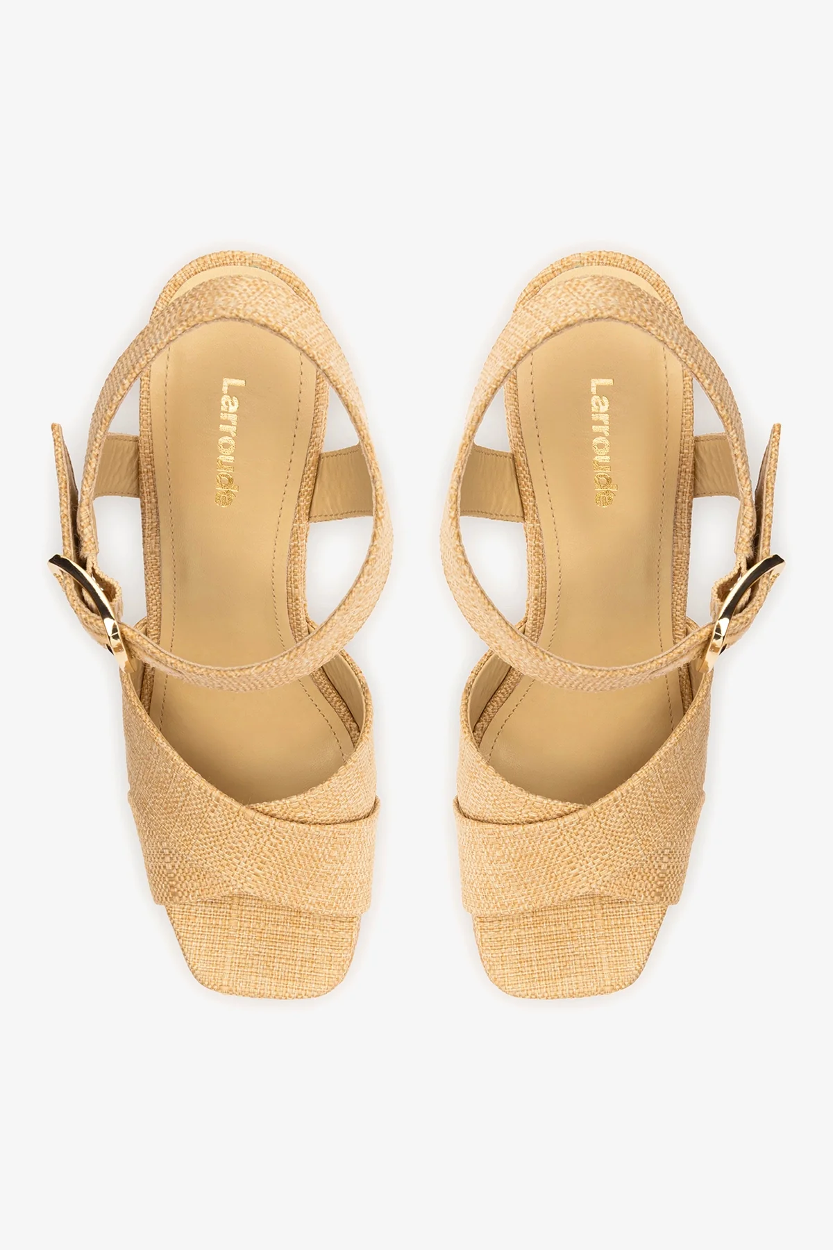 Cher Sandal In Beige Raffia - Image 7