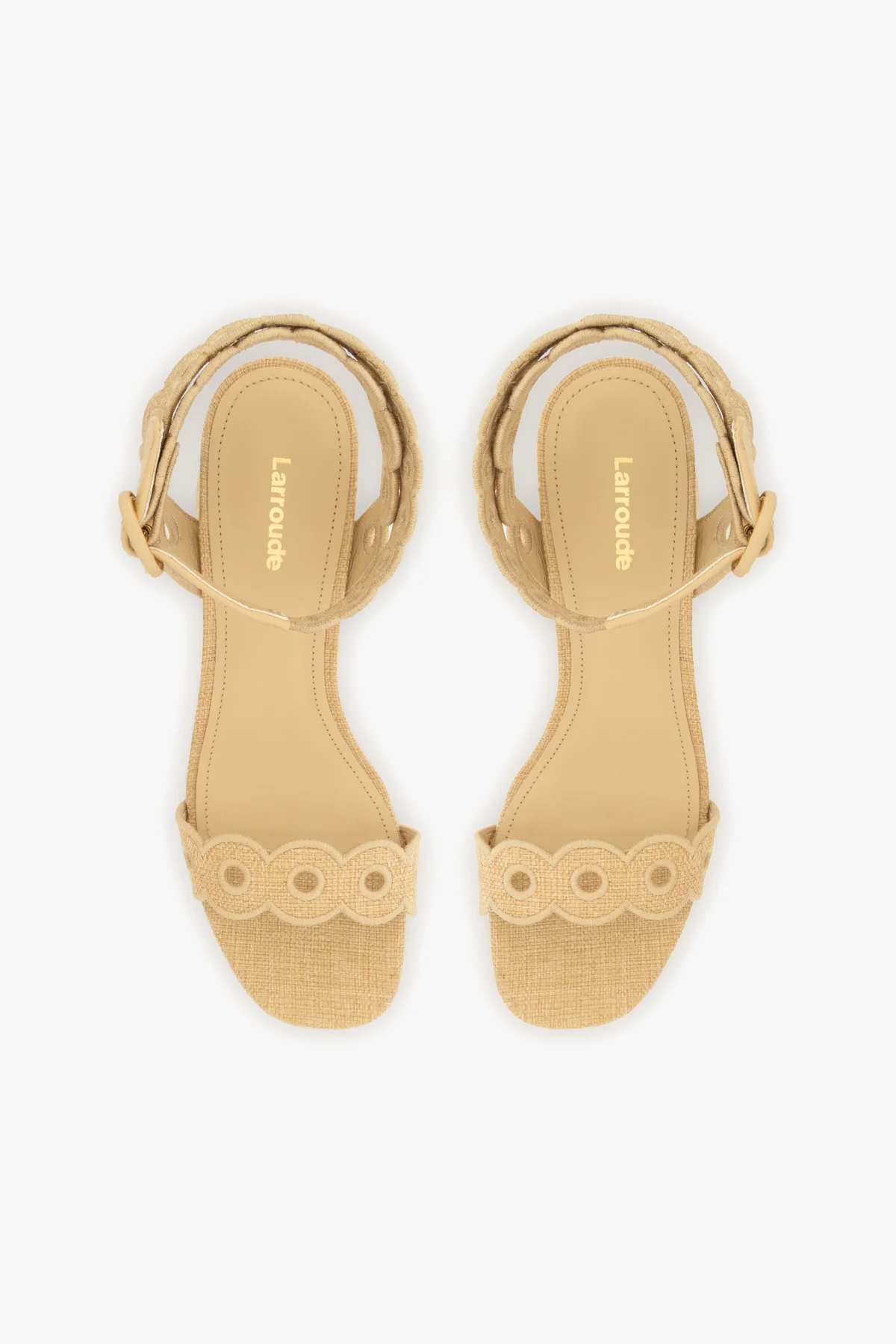 Dolly Broderie Low Sandal In Beige Raffia - Image 6
