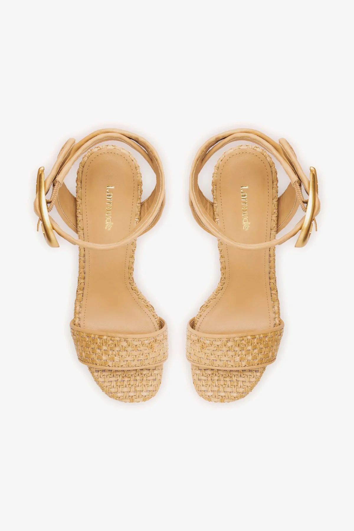 Dolly Verona Sandal In Beige Leather and Natural Raffia - Image 7
