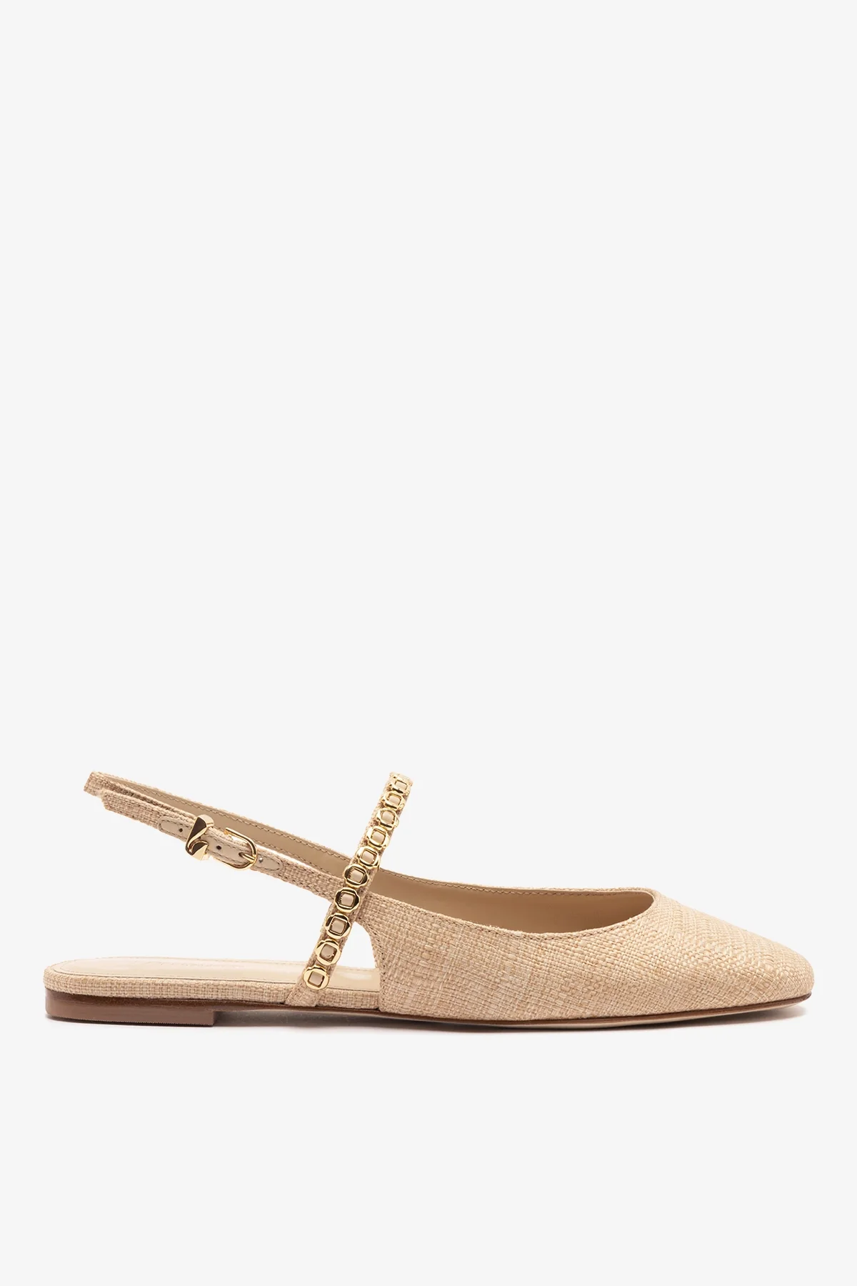 Georgina Milanina Ballet Flat In Beige Raffia