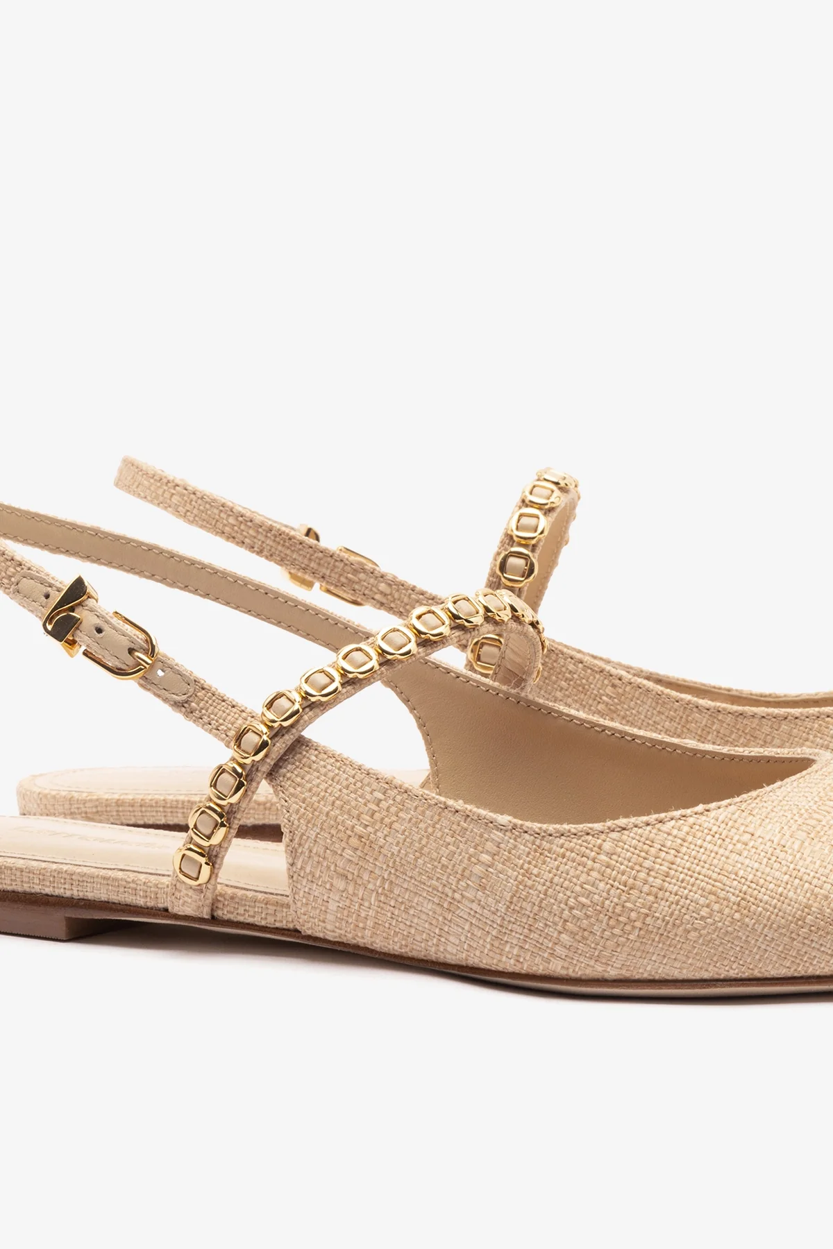 Georgina Milanina Ballet Flat In Beige Raffia - Image 4