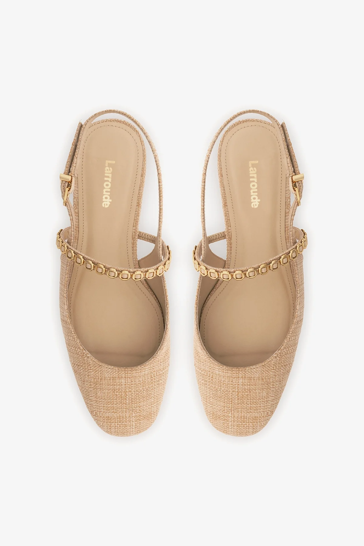 Georgina Milanina Ballet Flat In Beige Raffia - Image 6