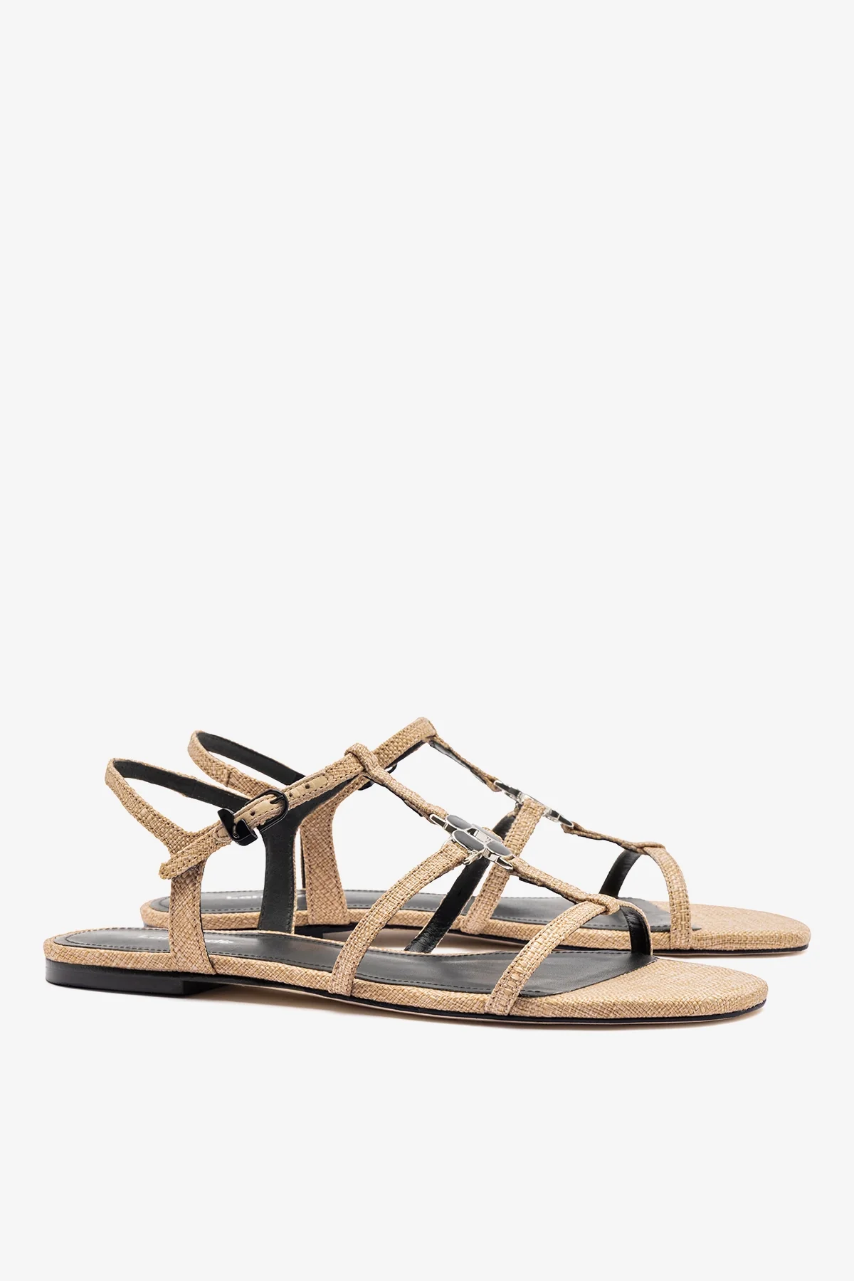 Hana Flat Sandal Beige Raffia - Image 3
