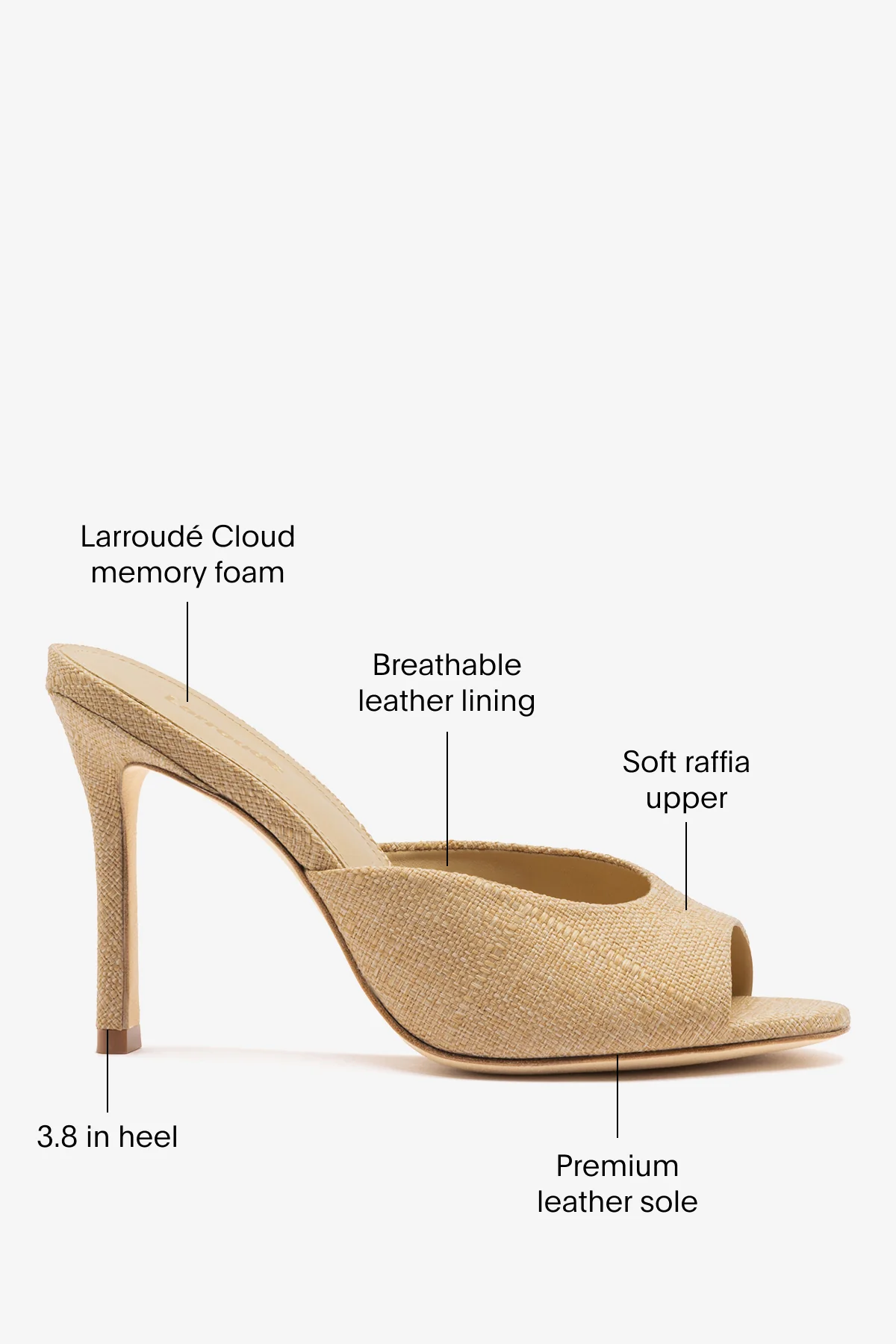 Jasmine Hi Mule Beige Raffia - Image 5