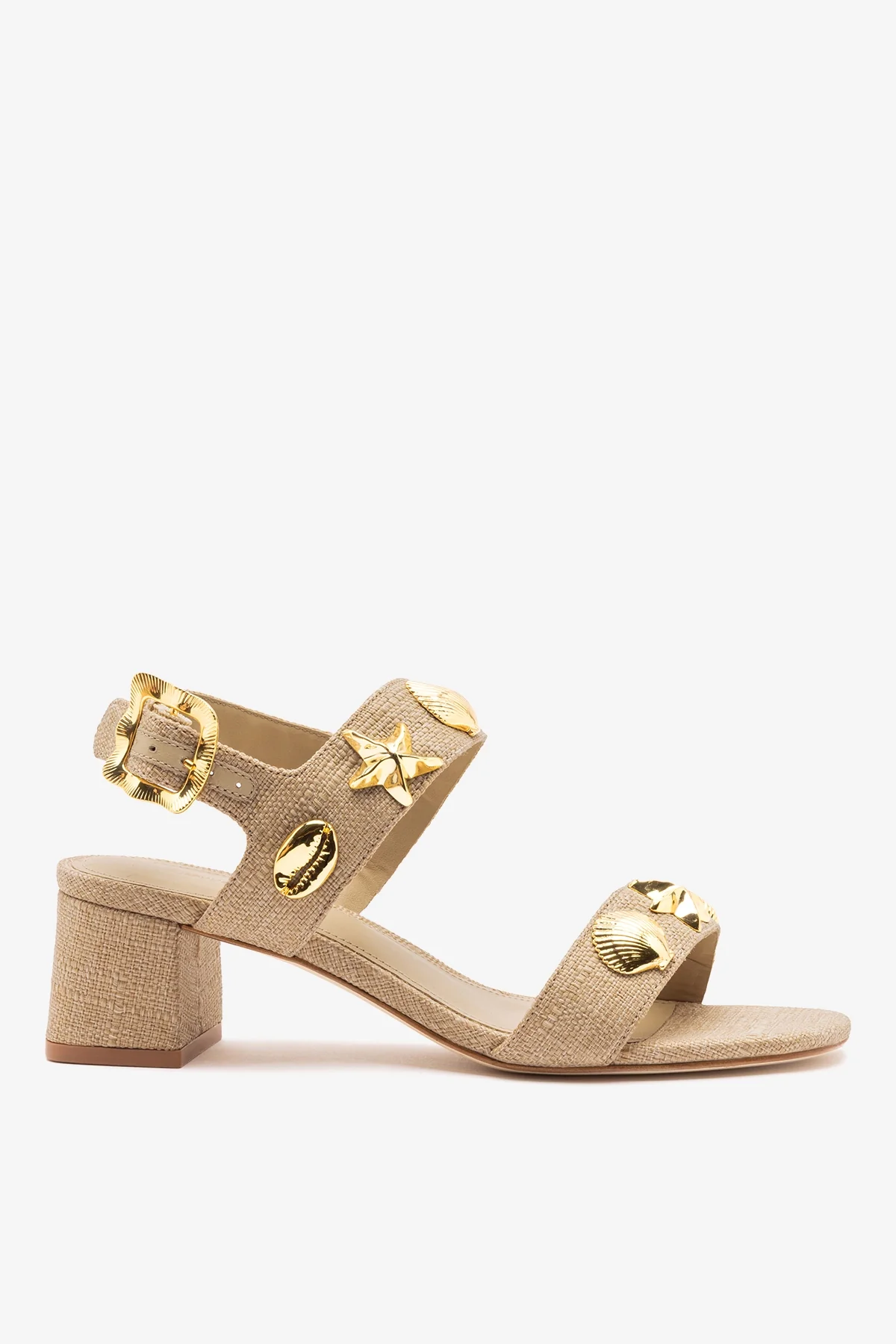 Madison Block Sandal Beige Raffia