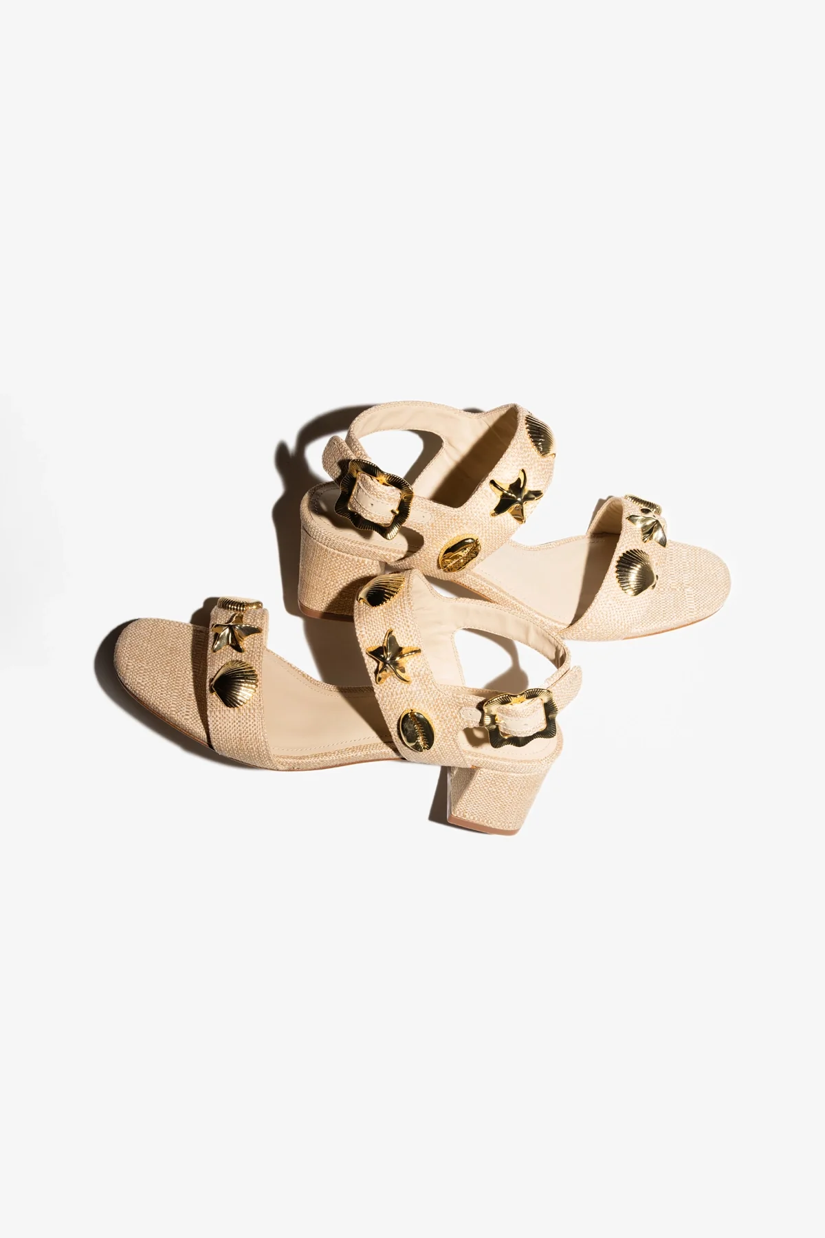 Madison Block Sandal Beige Raffia - Image 2