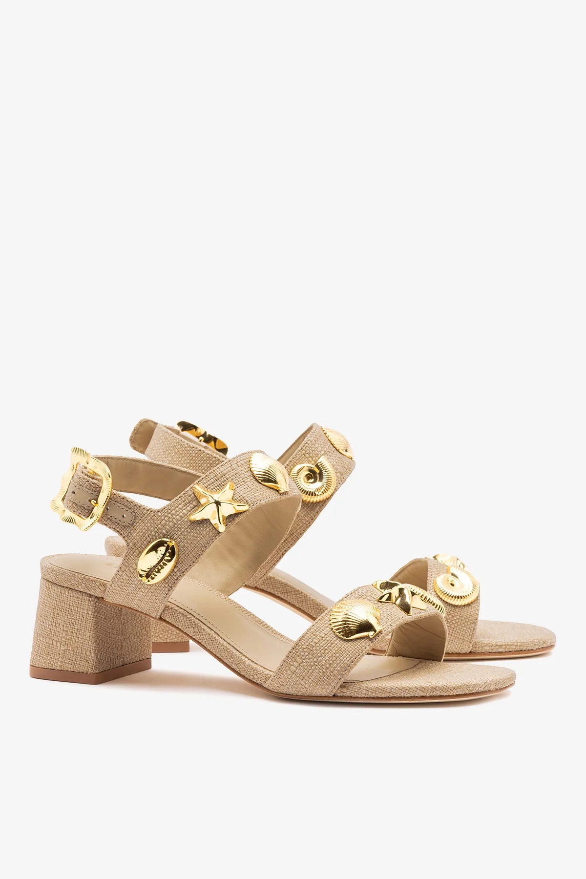 Madison Block Sandal Beige Raffia - Image 3