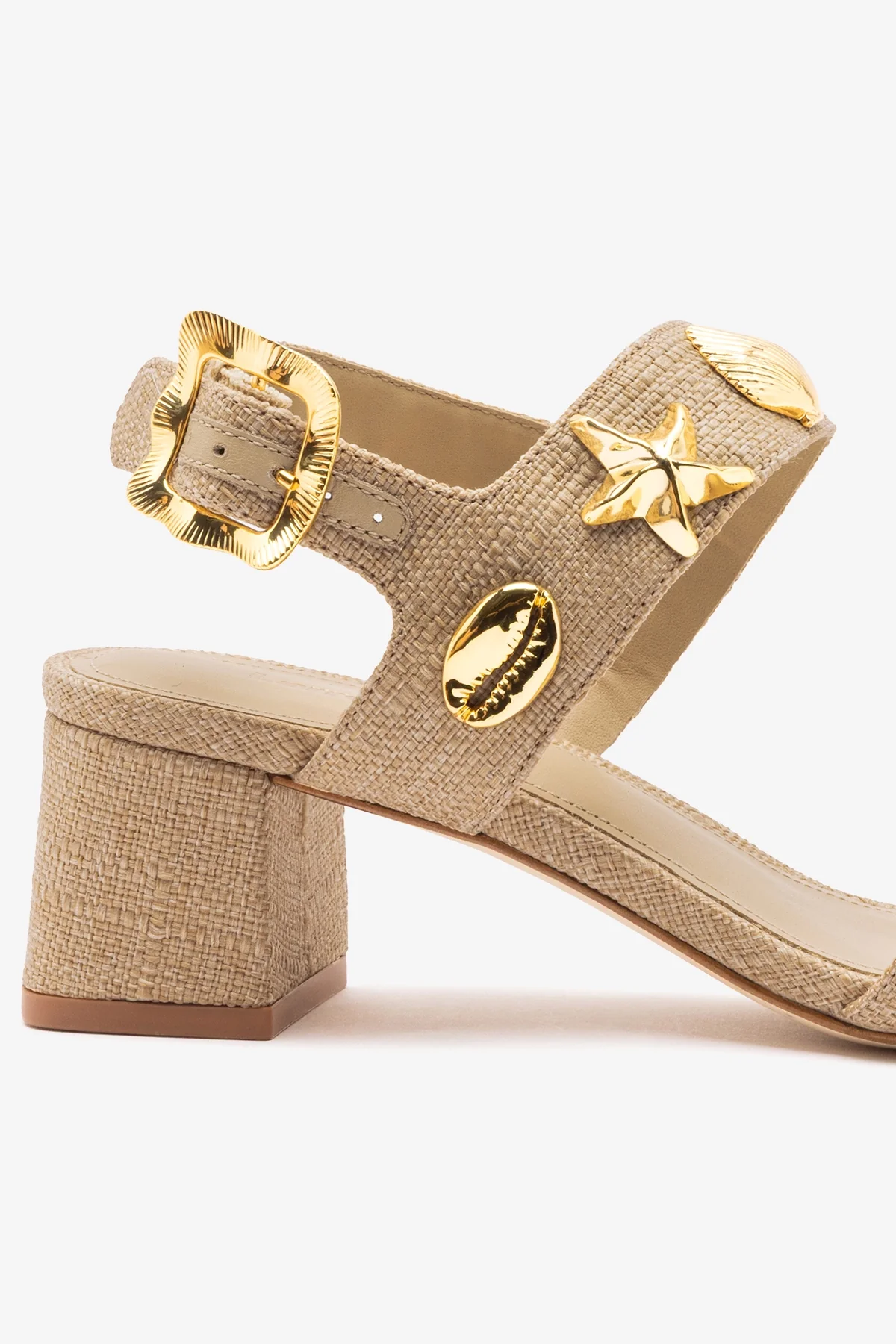 Madison Block Sandal Beige Raffia - Image 4