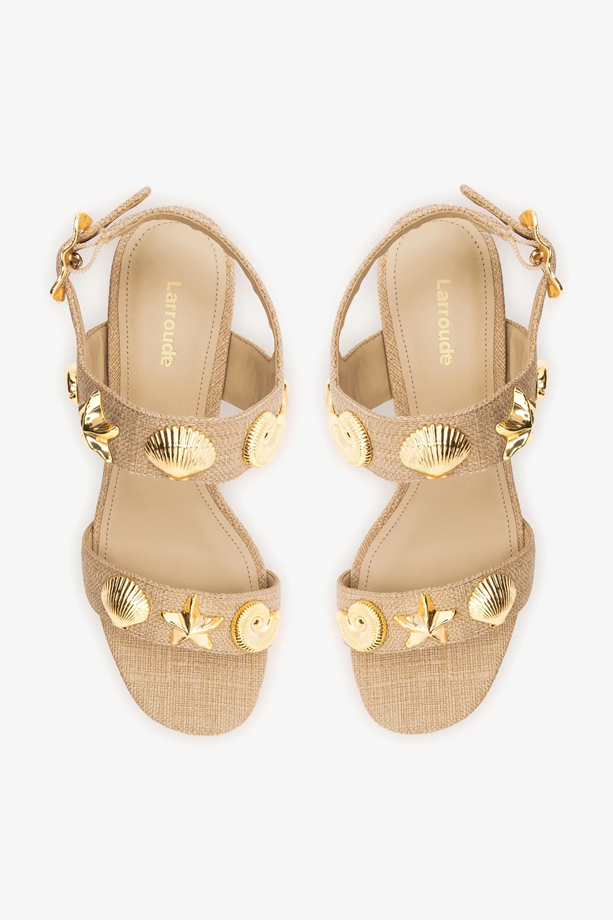 Madison Block Sandal Beige Raffia - Image 6