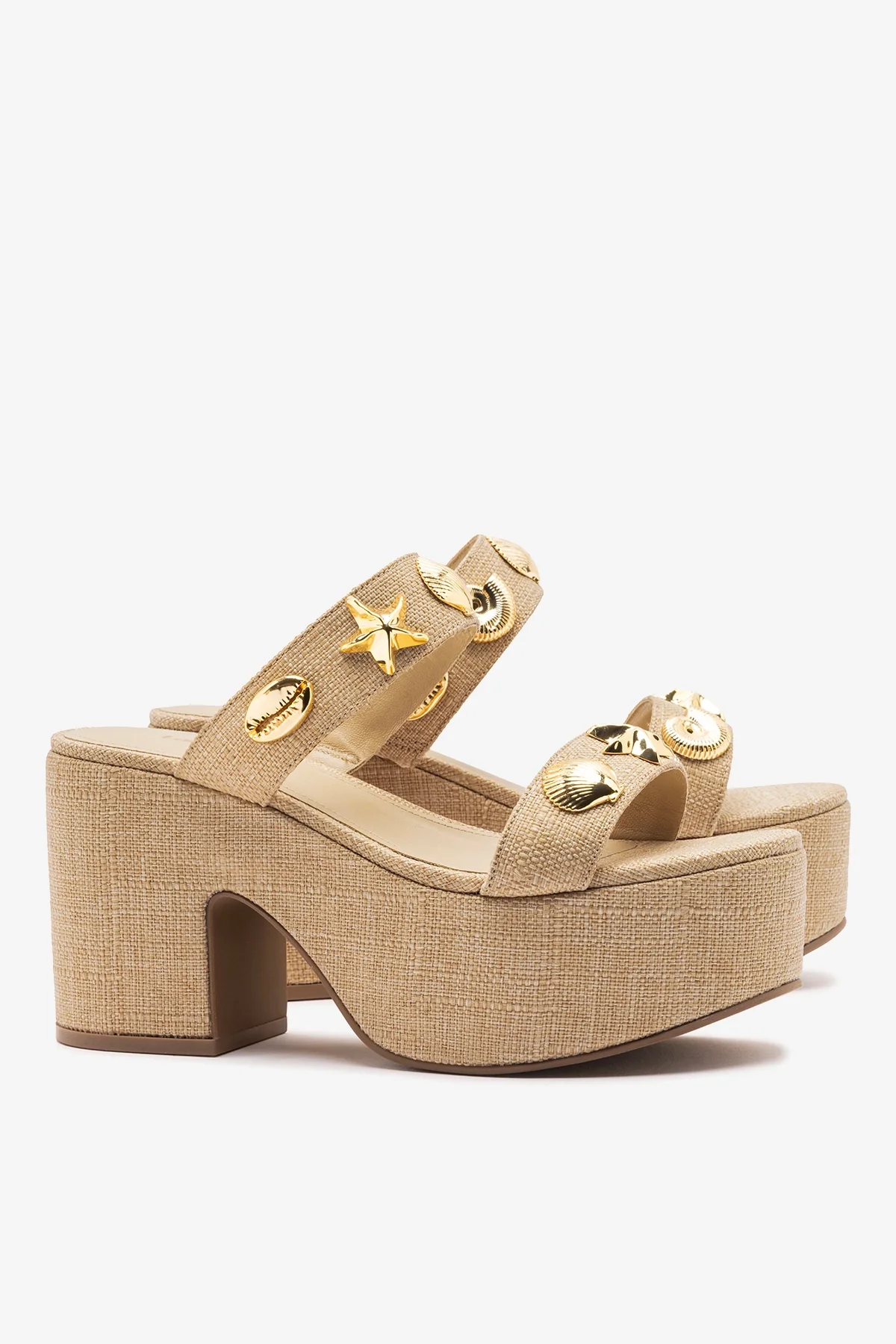 Madison Platform Sandal Beige Raffia - Image 3
