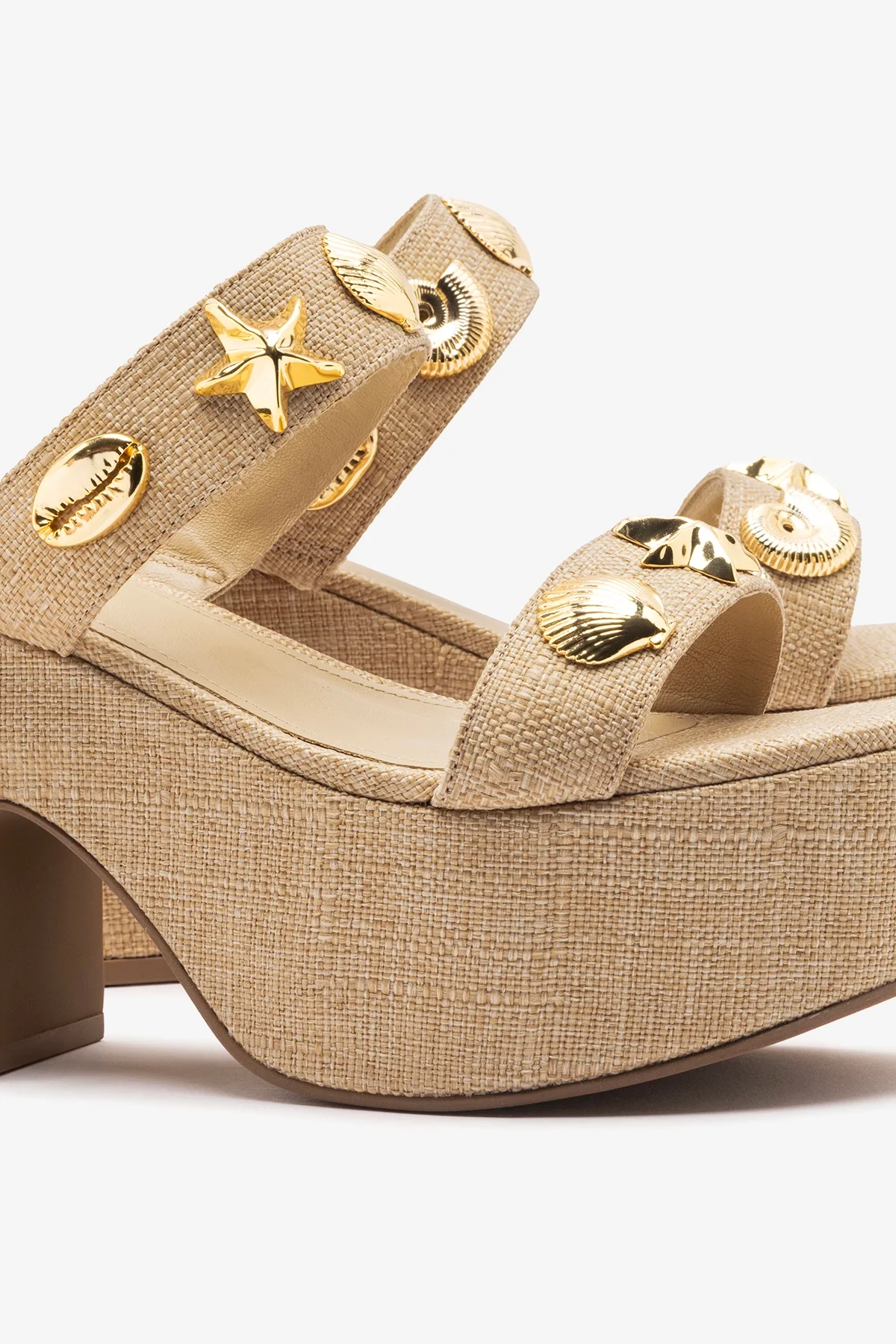 Madison Platform Sandal Beige Raffia - Image 4