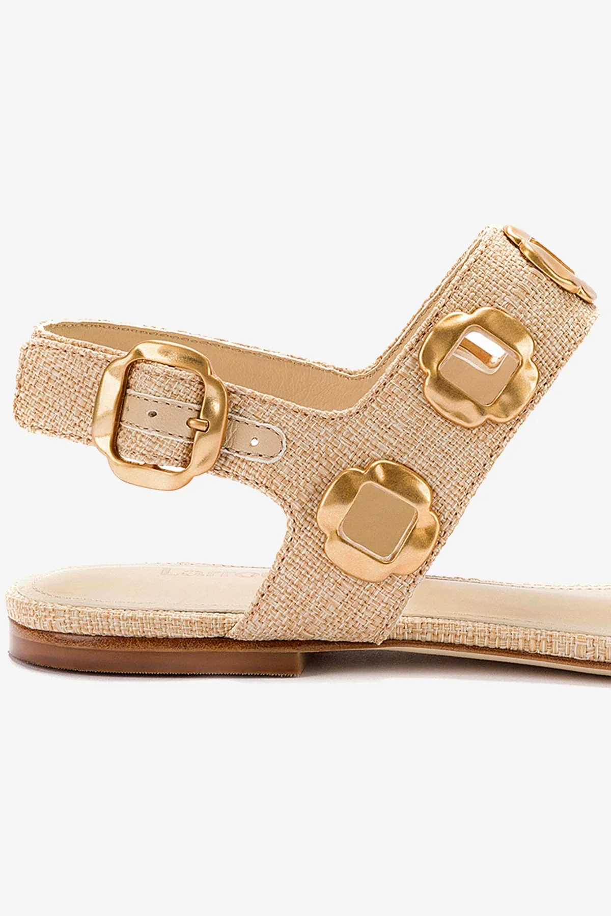 Milan Flat Sandal In Beige Raffia - Image 4