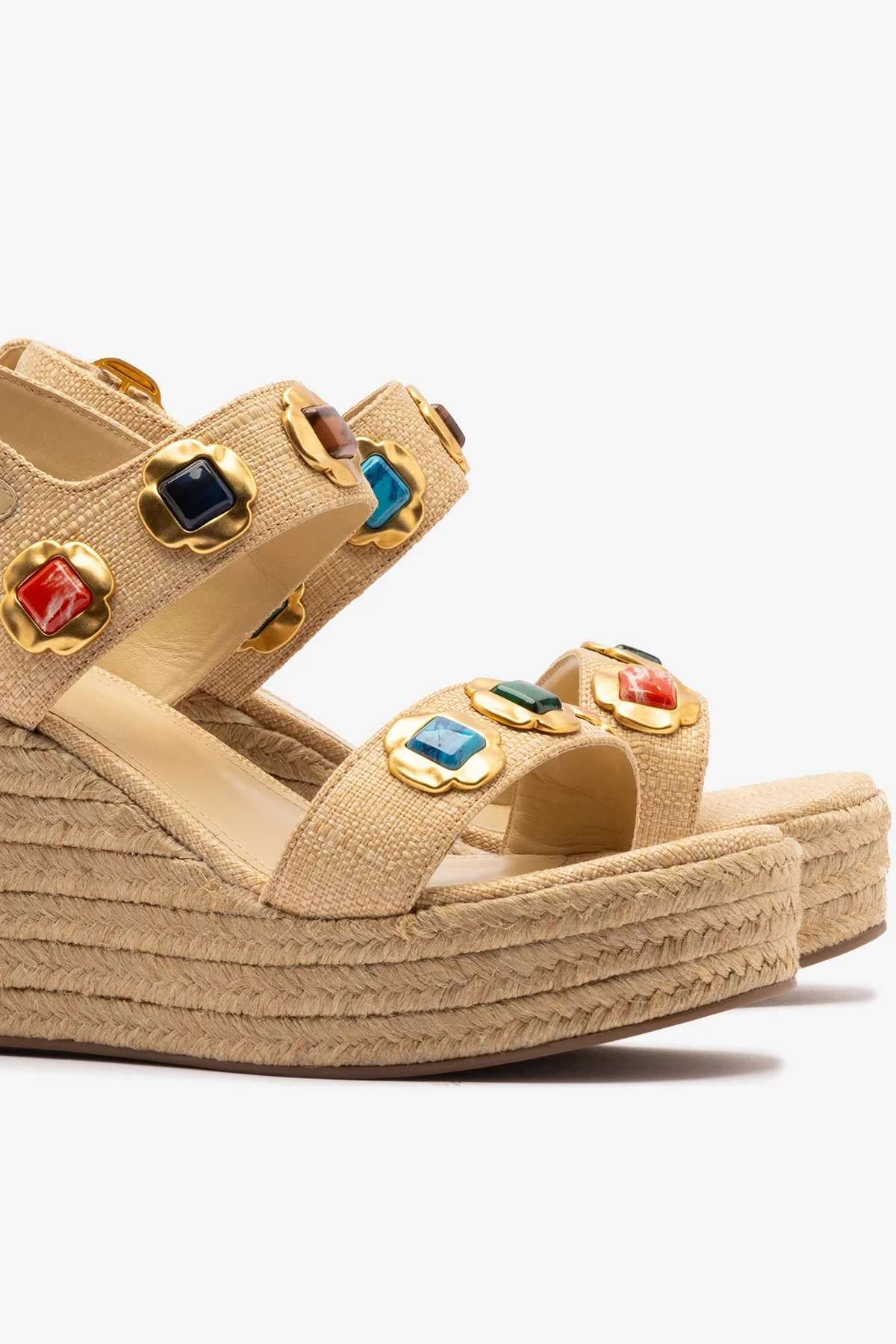 Milan Gioiello Espadrille In Beige Raffia - Image 4