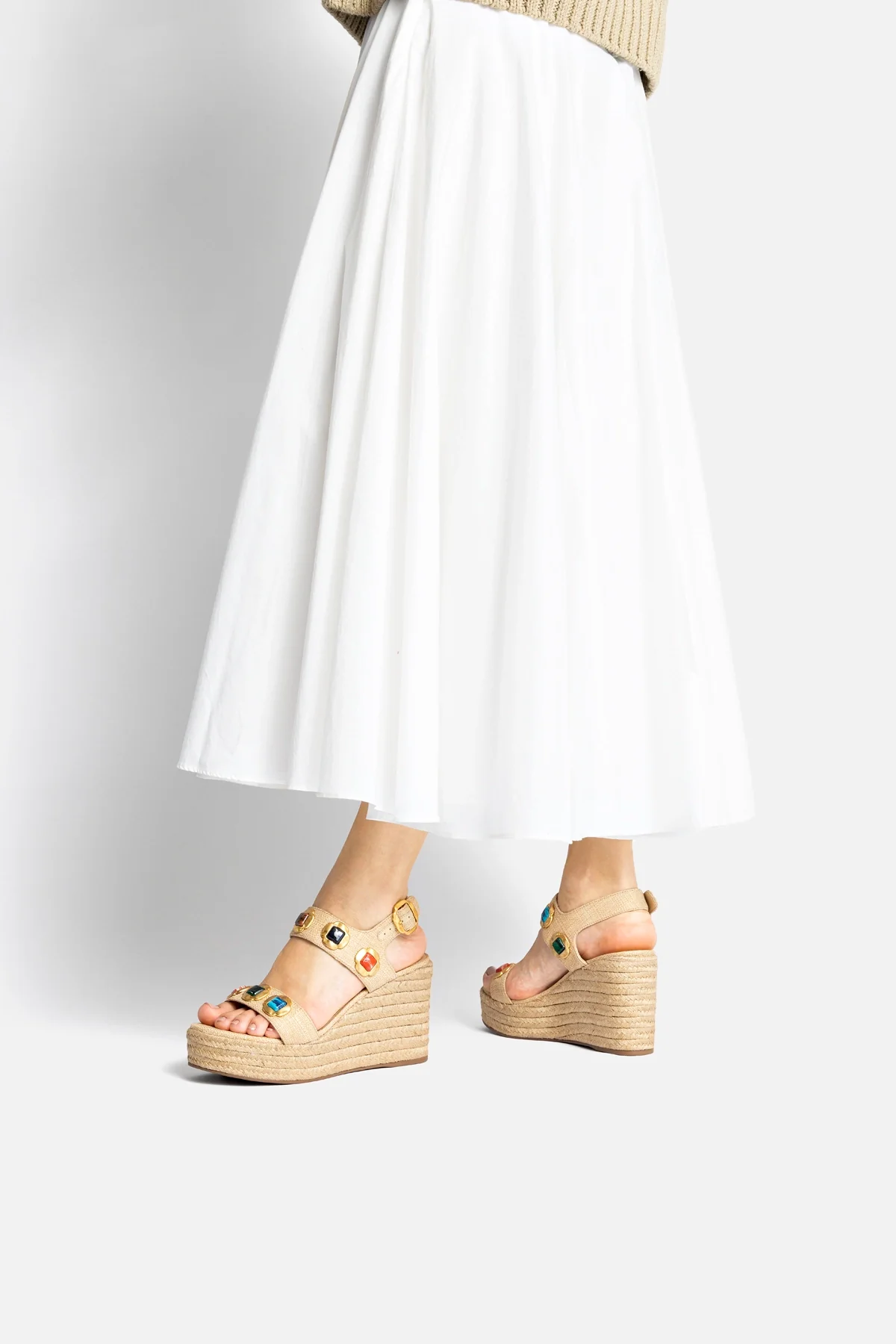 Milan Gioiello Espadrille In Beige Raffia - Image 6