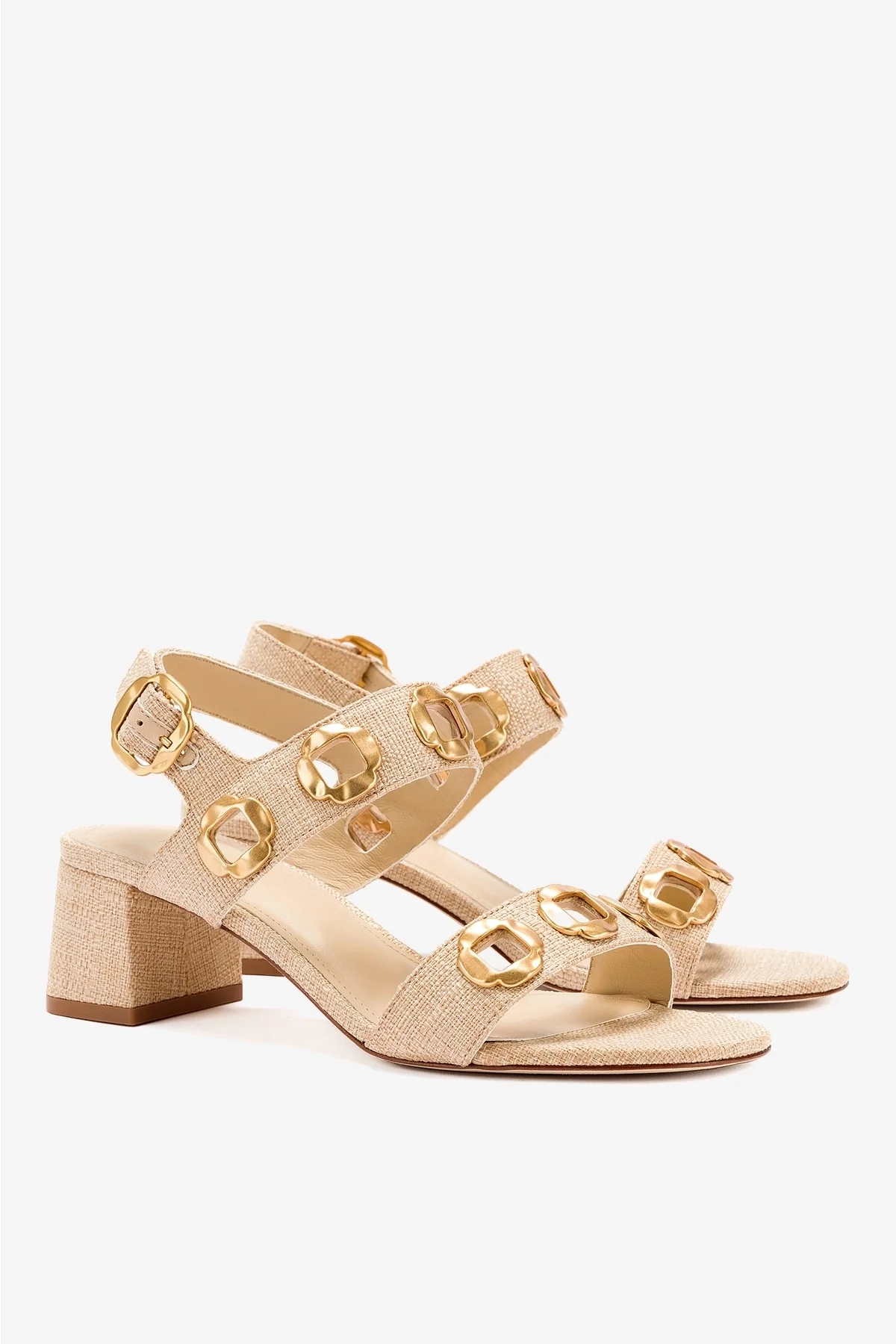 Milan Sandal In Beige Raffia - Image 3