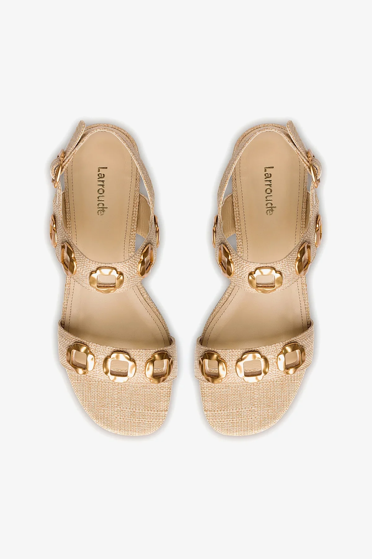 Milan Sandal In Beige Raffia - Image 6