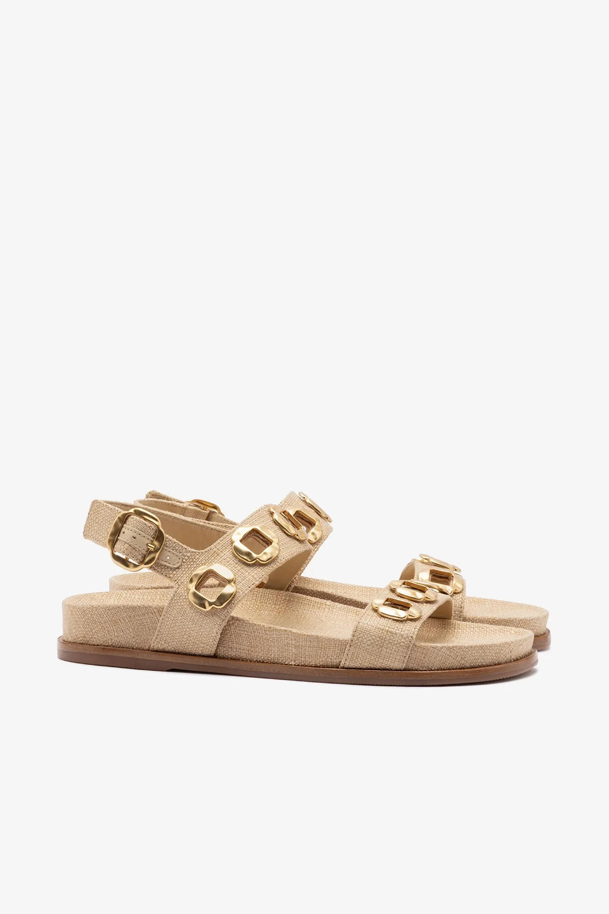 Milan Sport Sandal In Beige Raffia - Image 3