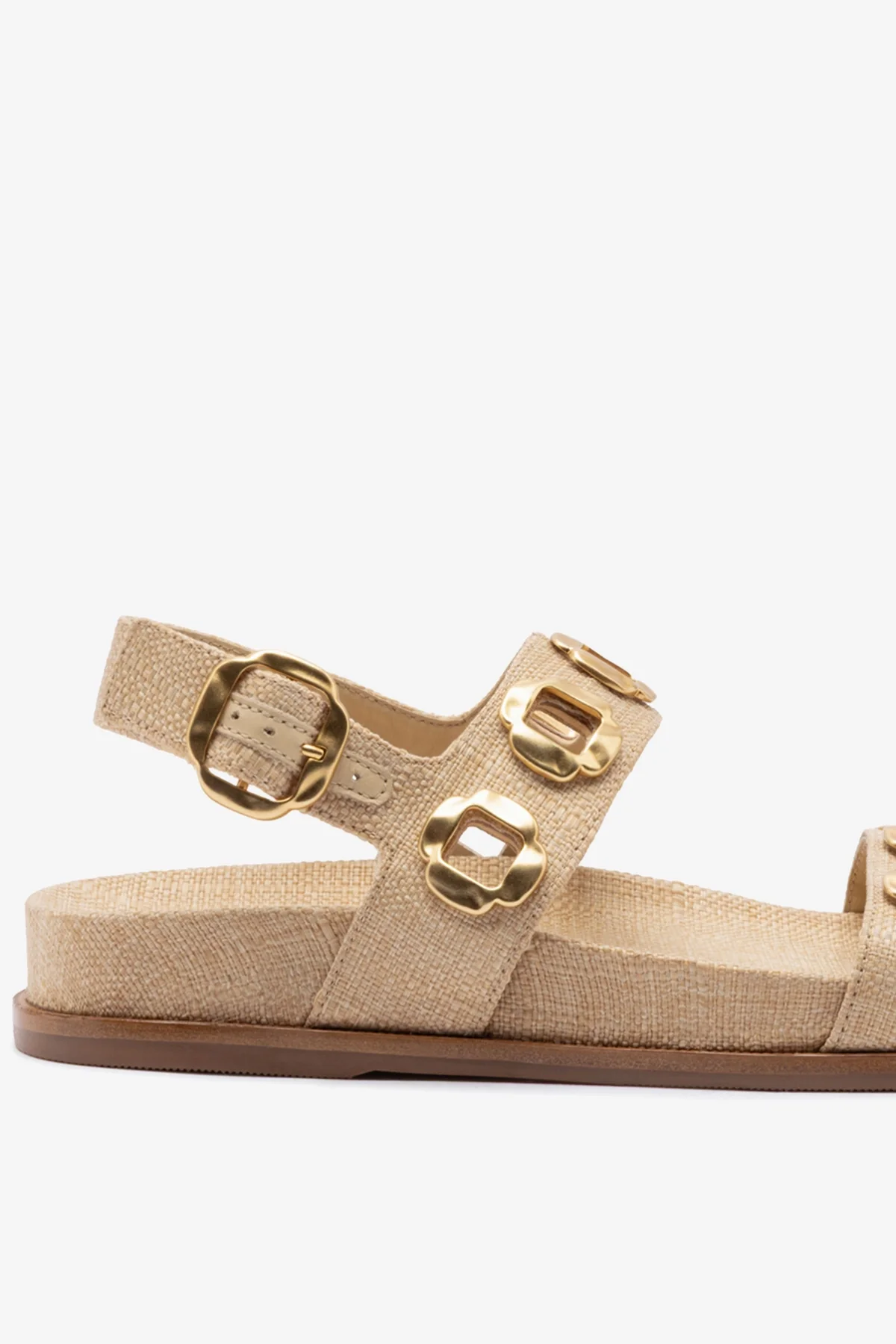 Milan Sport Sandal In Beige Raffia - Image 4