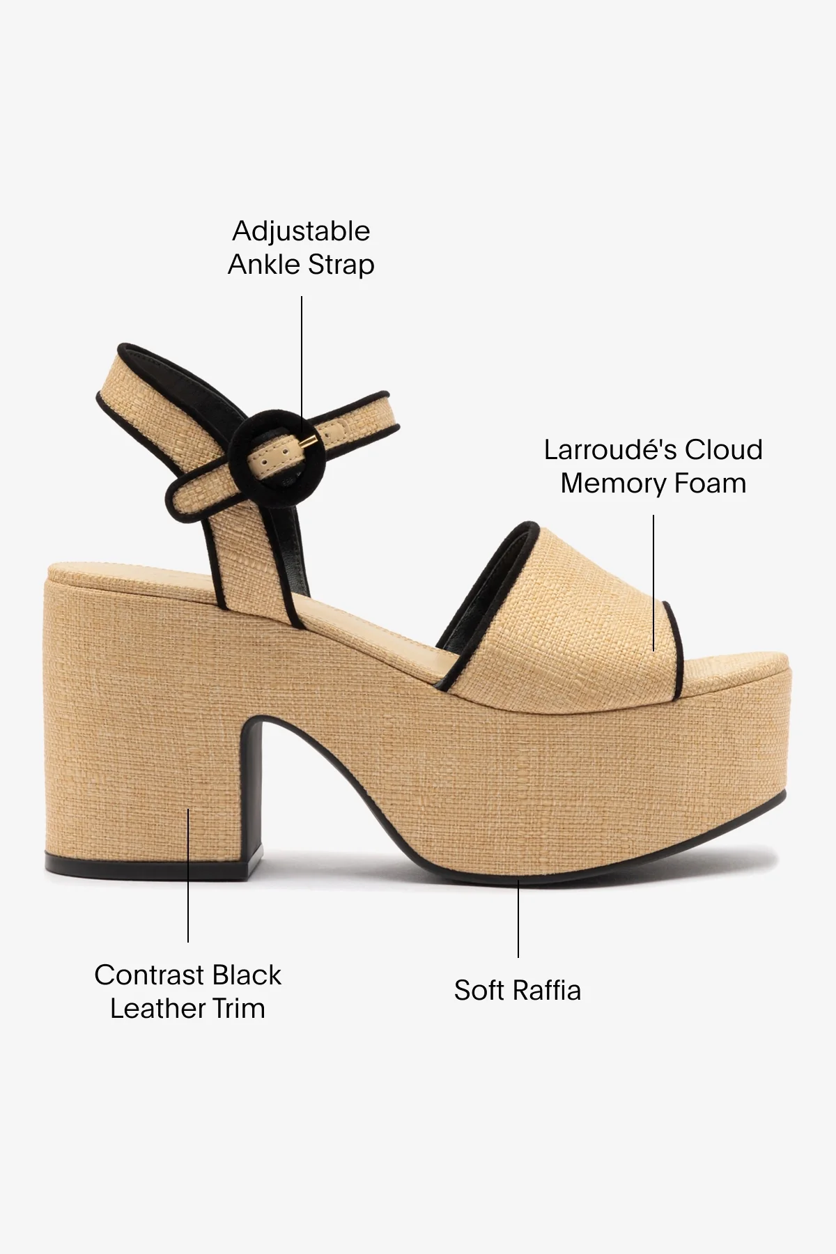 Miso Sandal In Beige Raffia and Black Trimming - Image 5