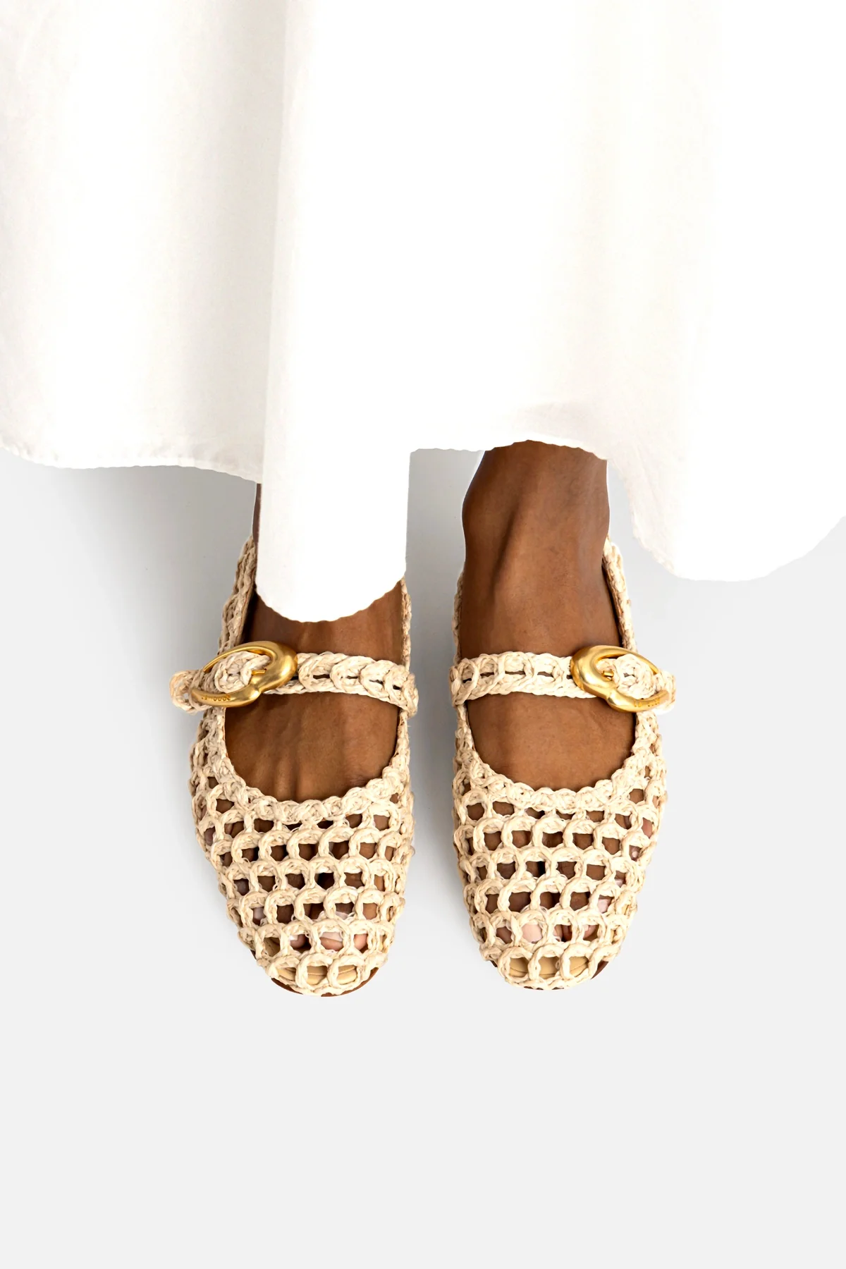Verona Macrame In Beige Embroidered Raffia - Image 2