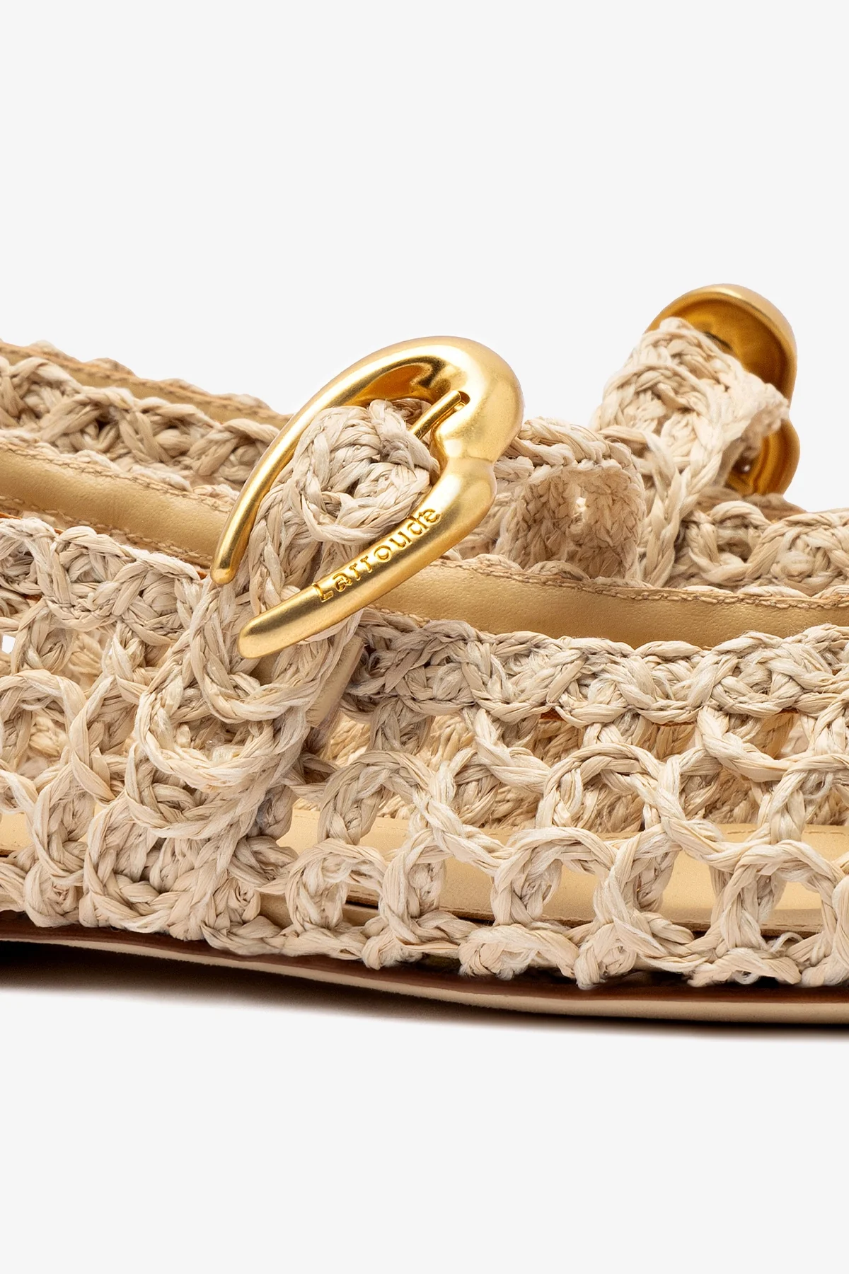 Verona Macrame In Beige Embroidered Raffia - Image 4