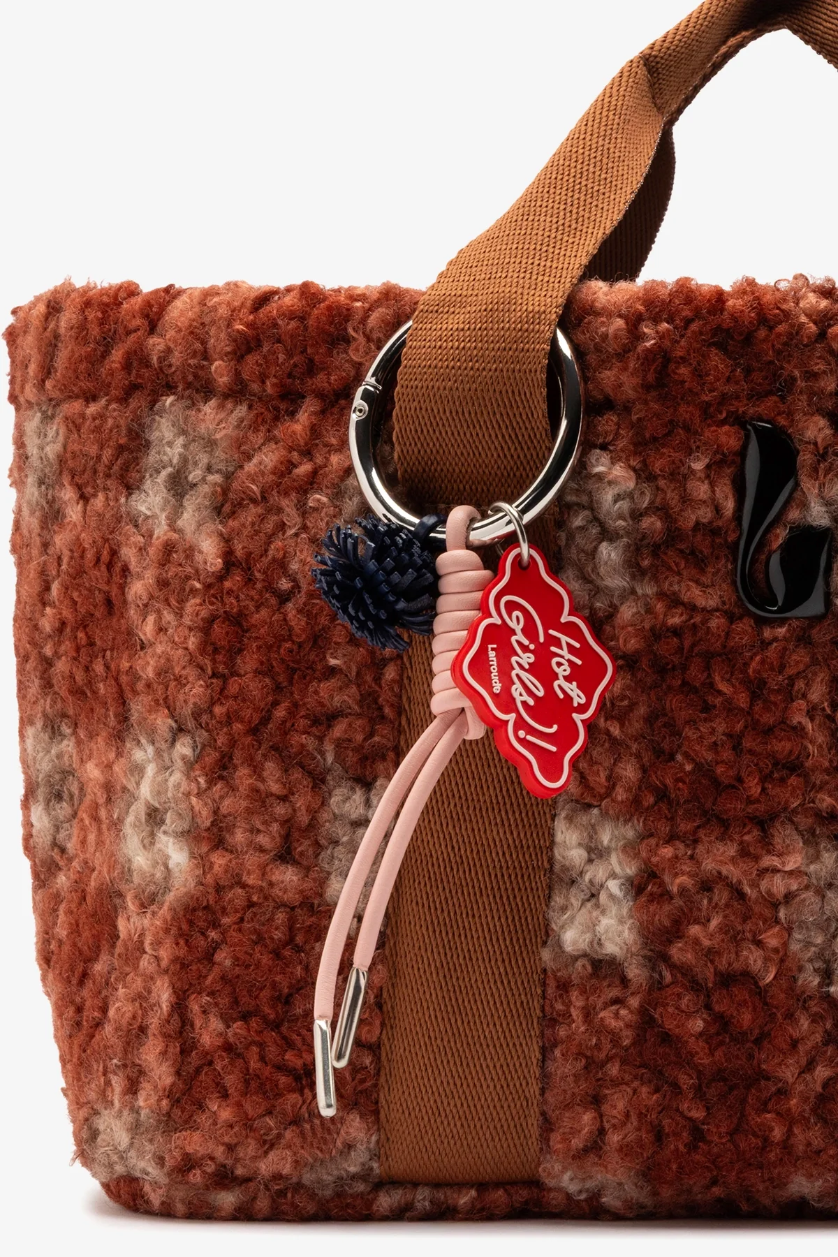Americana Tote Bag In Berry Plaid Fur - Image 6