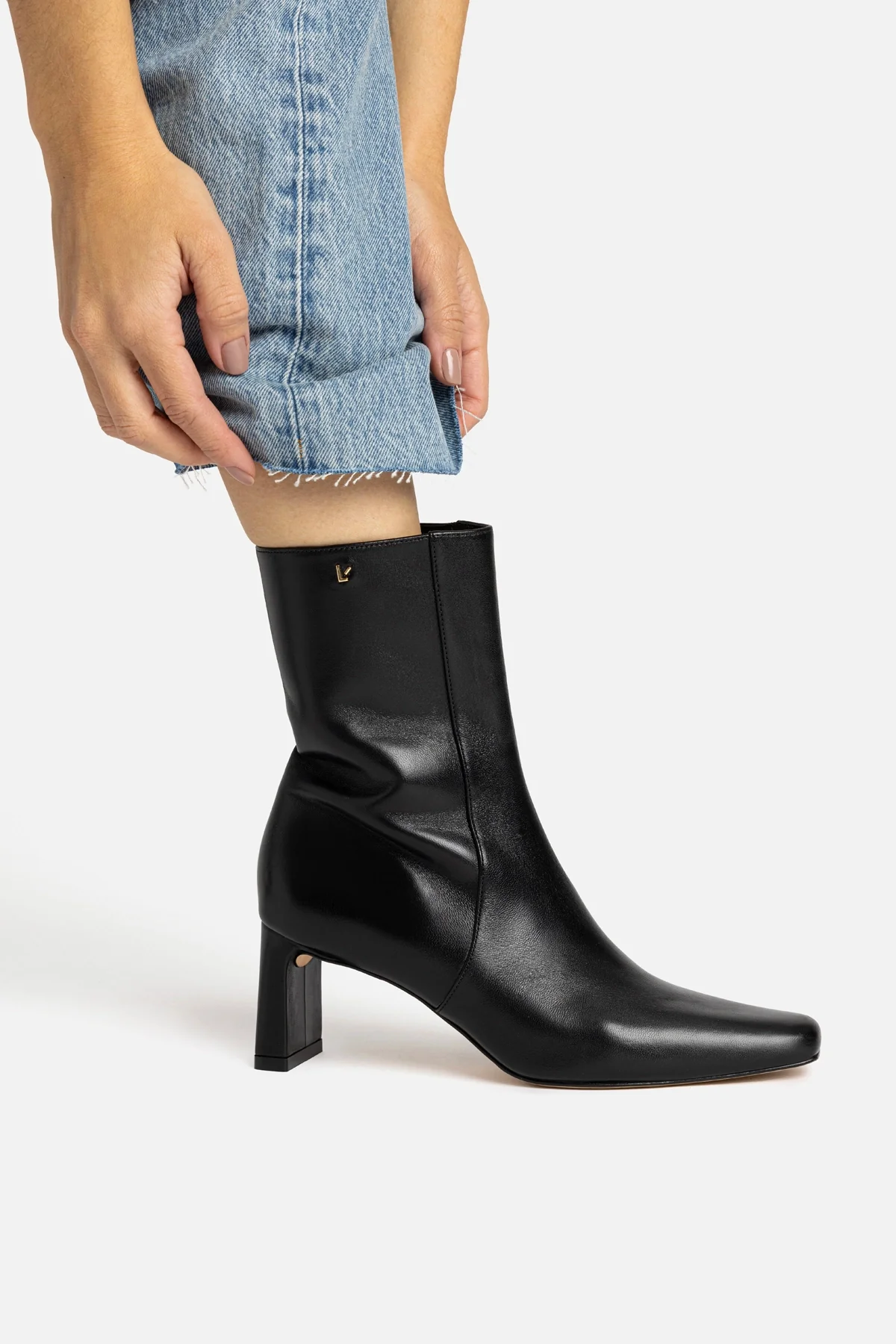Alexis Bootie In Black Leather - Image 6