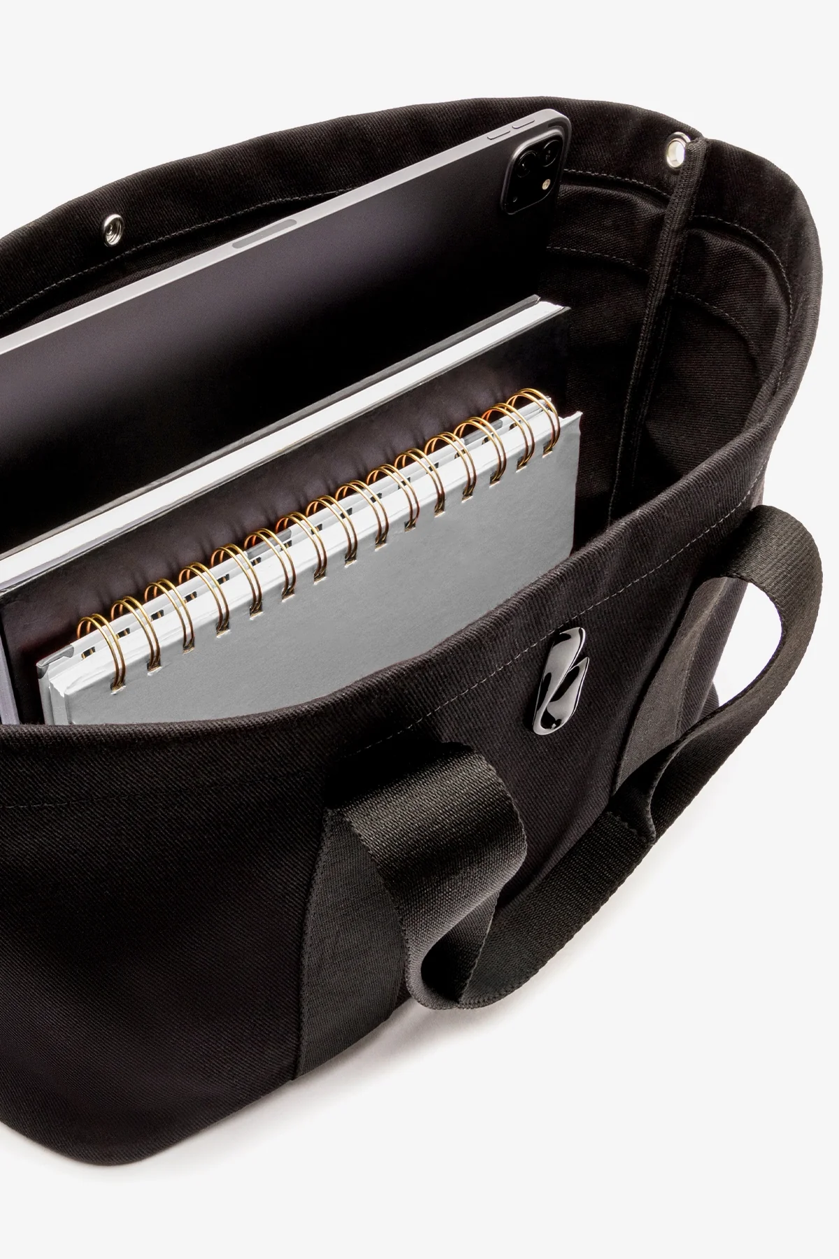 Americana Tote Bag In Black Denim - Image 7