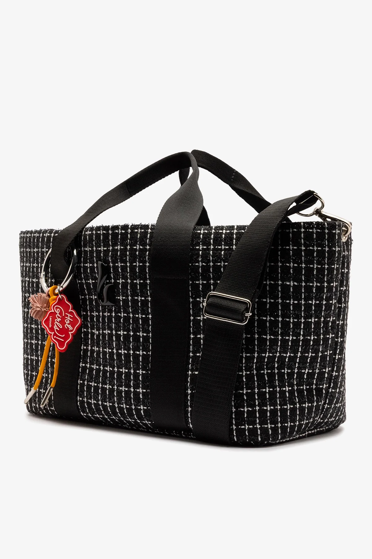 Americana Tote Bag In Black Milano Tweed - Image 4