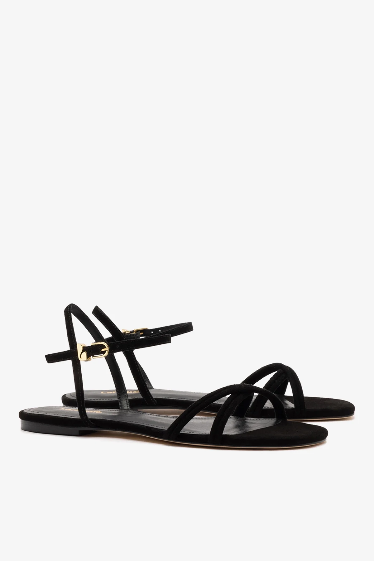Annie Sandal Ankle Tie In Black Leather - Image 3