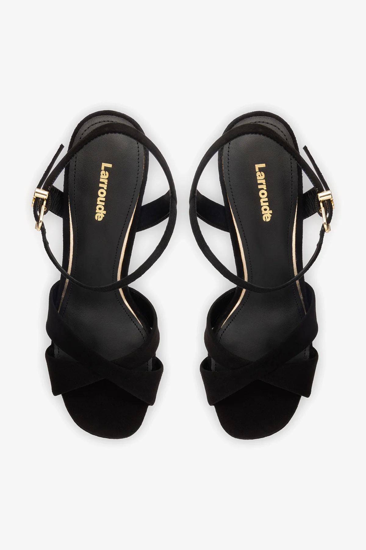 Bianca High Platform Sandal In Black Suede - Image 6