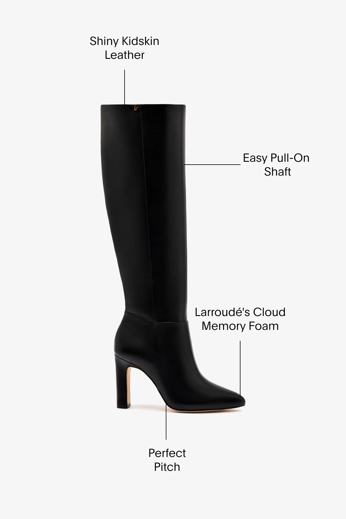 Cindy Hi Boot In Black Leather - Image 5