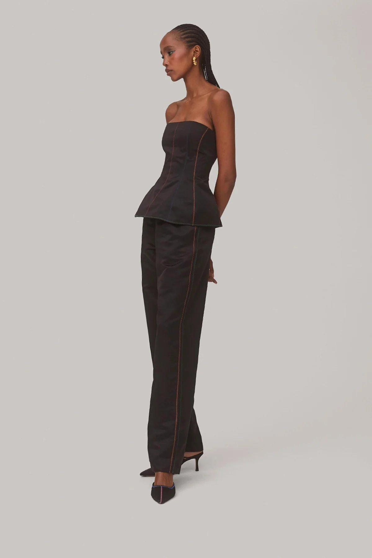 Claire Bustier Top In Black Satin - Image 3