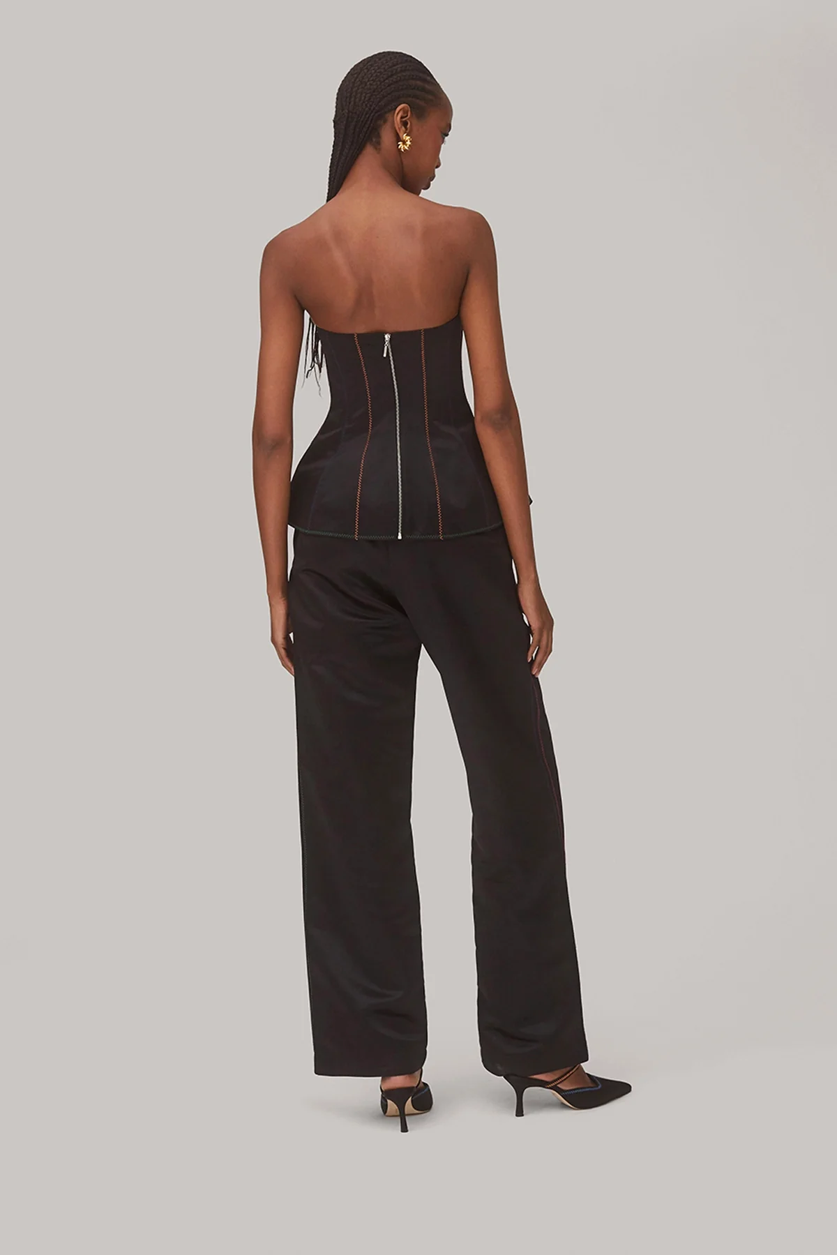 Claire Bustier Top In Black Satin - Image 4