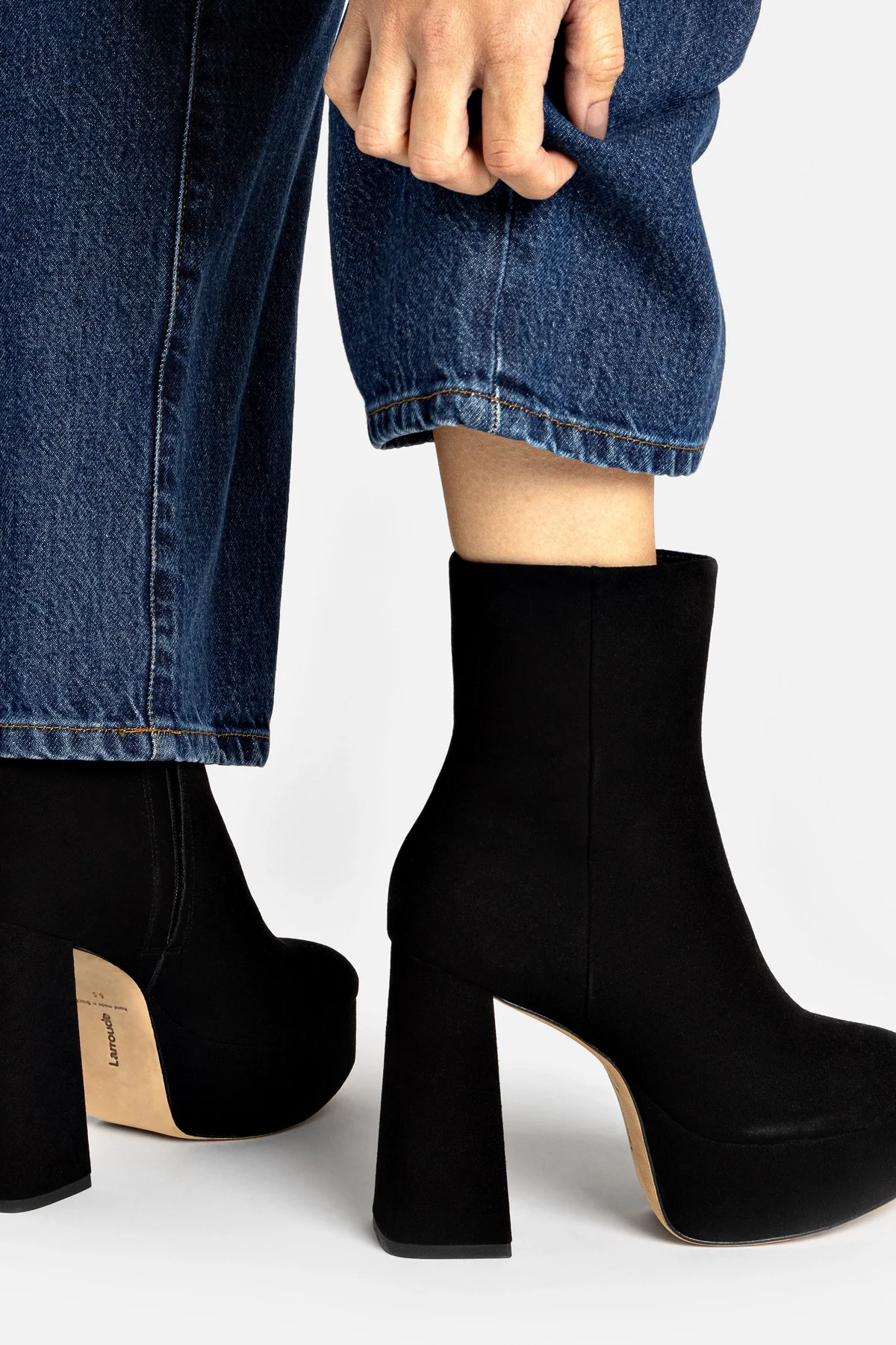 Dolly Boot In Black Suede - Image 6