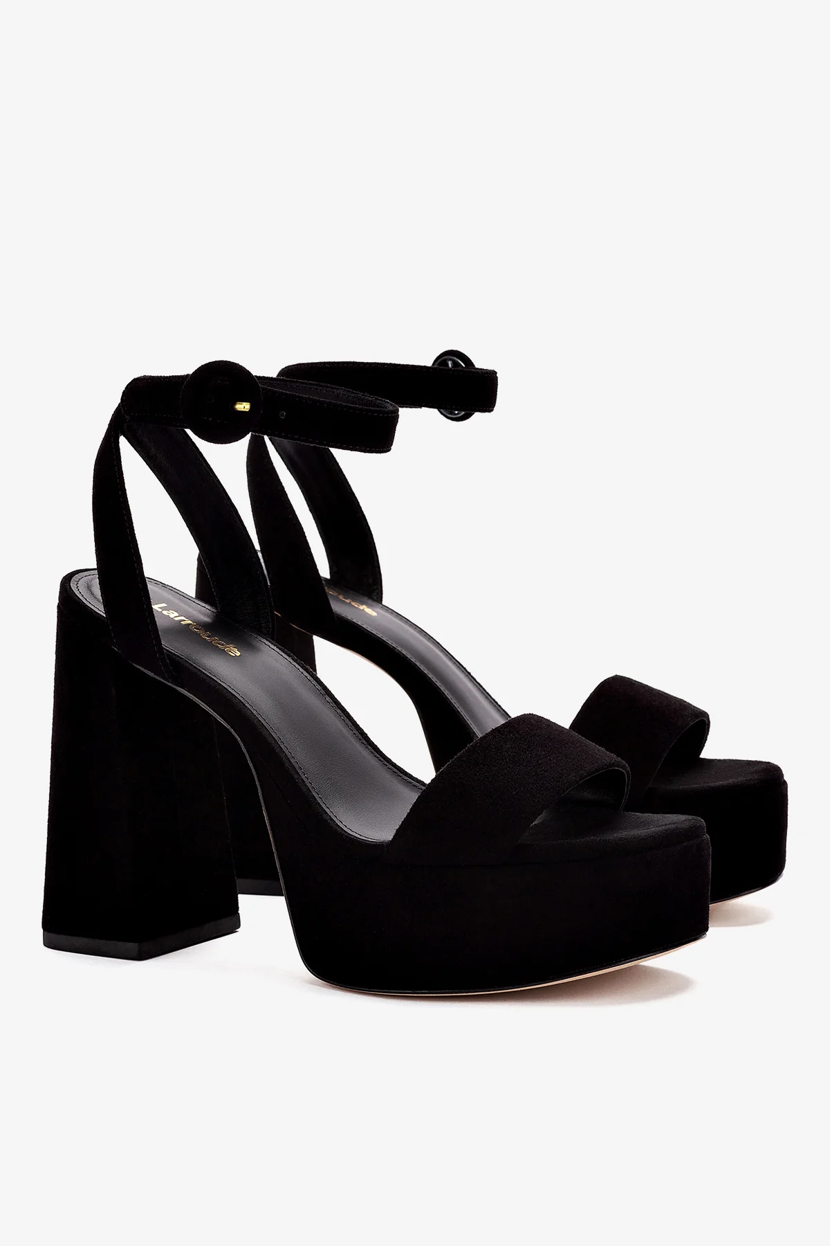 Dolly Sandal In Black Suede - Image 3