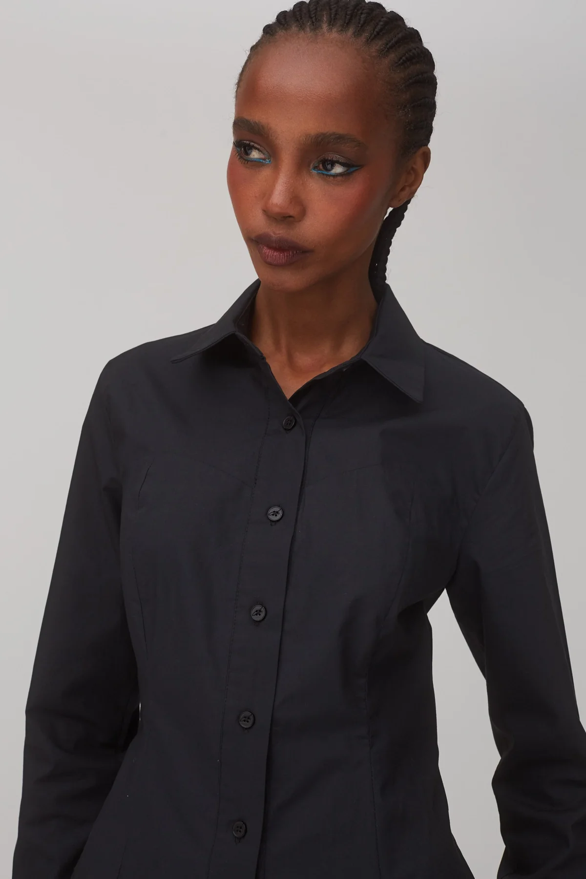 Eva Bustier Top In Black Percale - Image 2