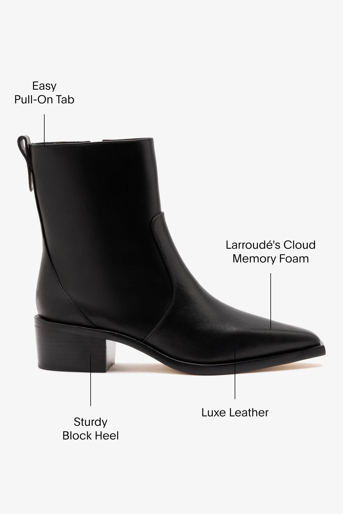 Florencia Low Boot In Black Leather - Image 5