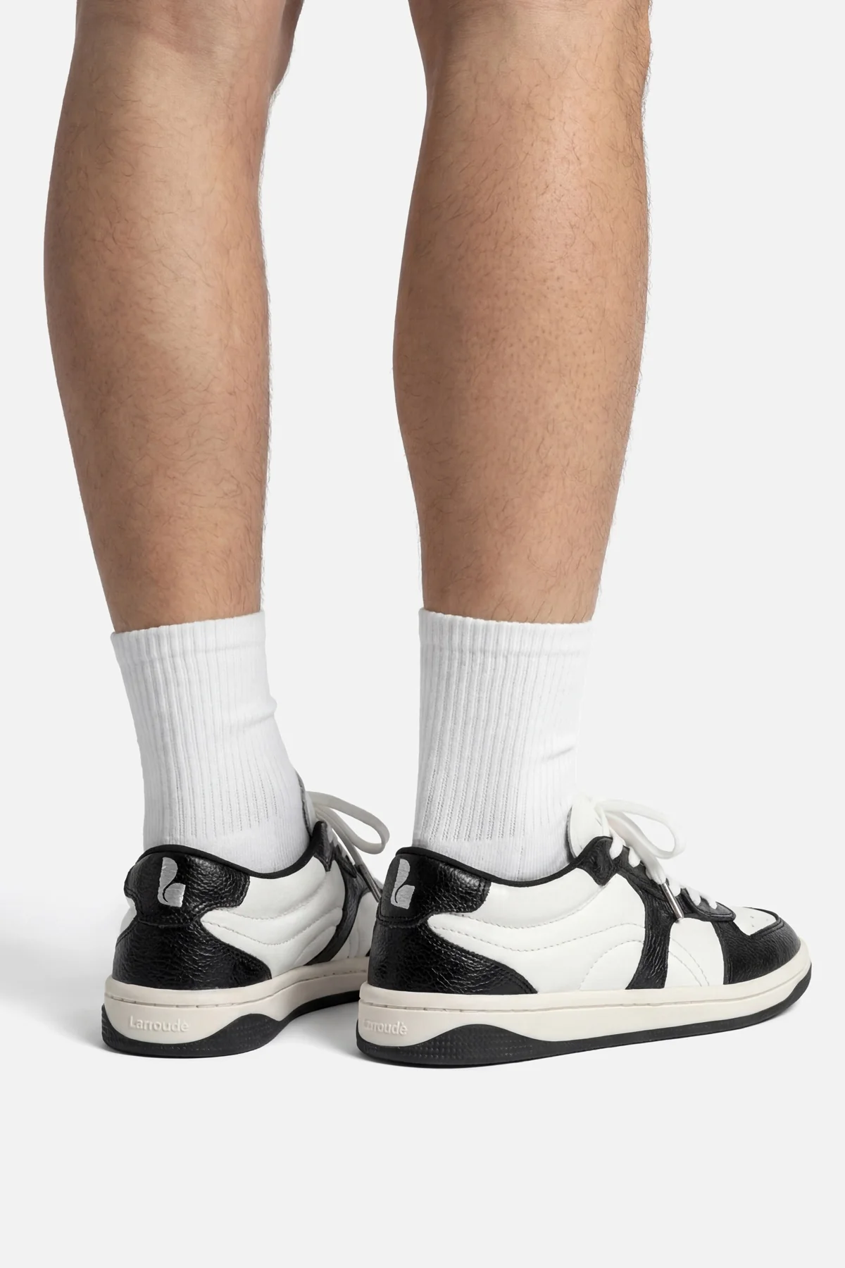 George Sneaker In Black and White Leather - Image 2