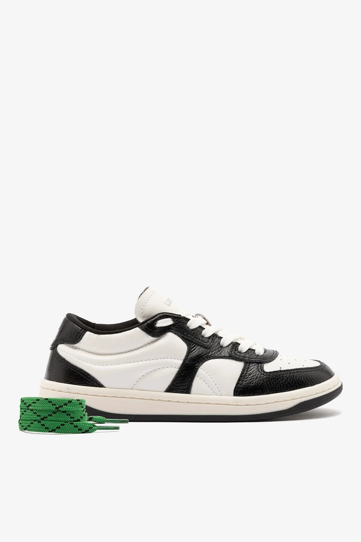George Sneaker In Black and White Leather - Image 4