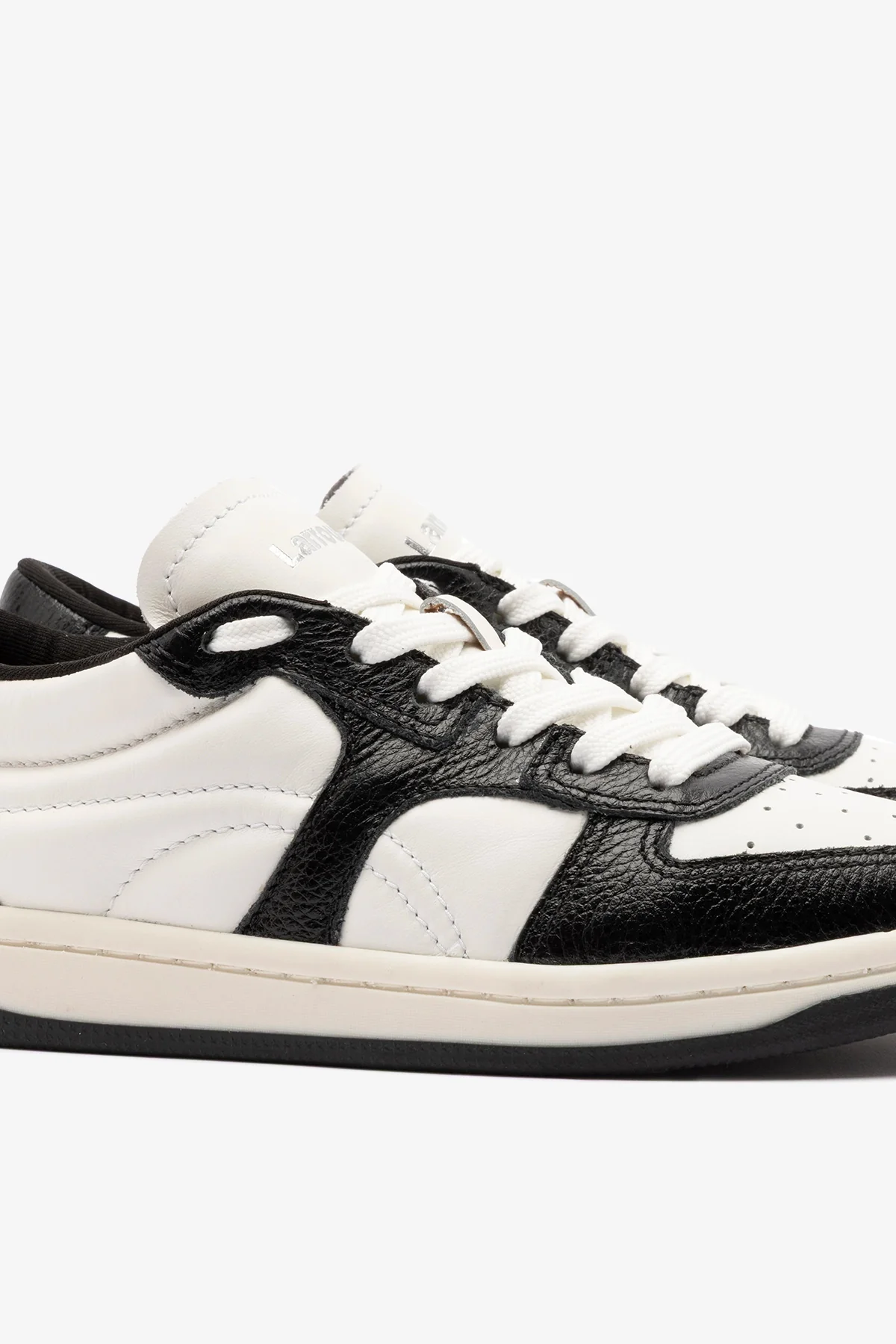 George Sneaker In Black and White Leather - Image 5