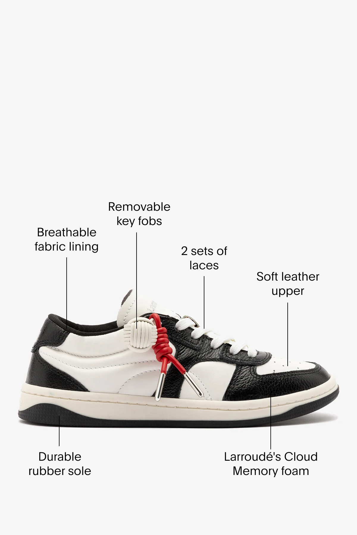 George Sneaker In Black and White Leather - Image 6