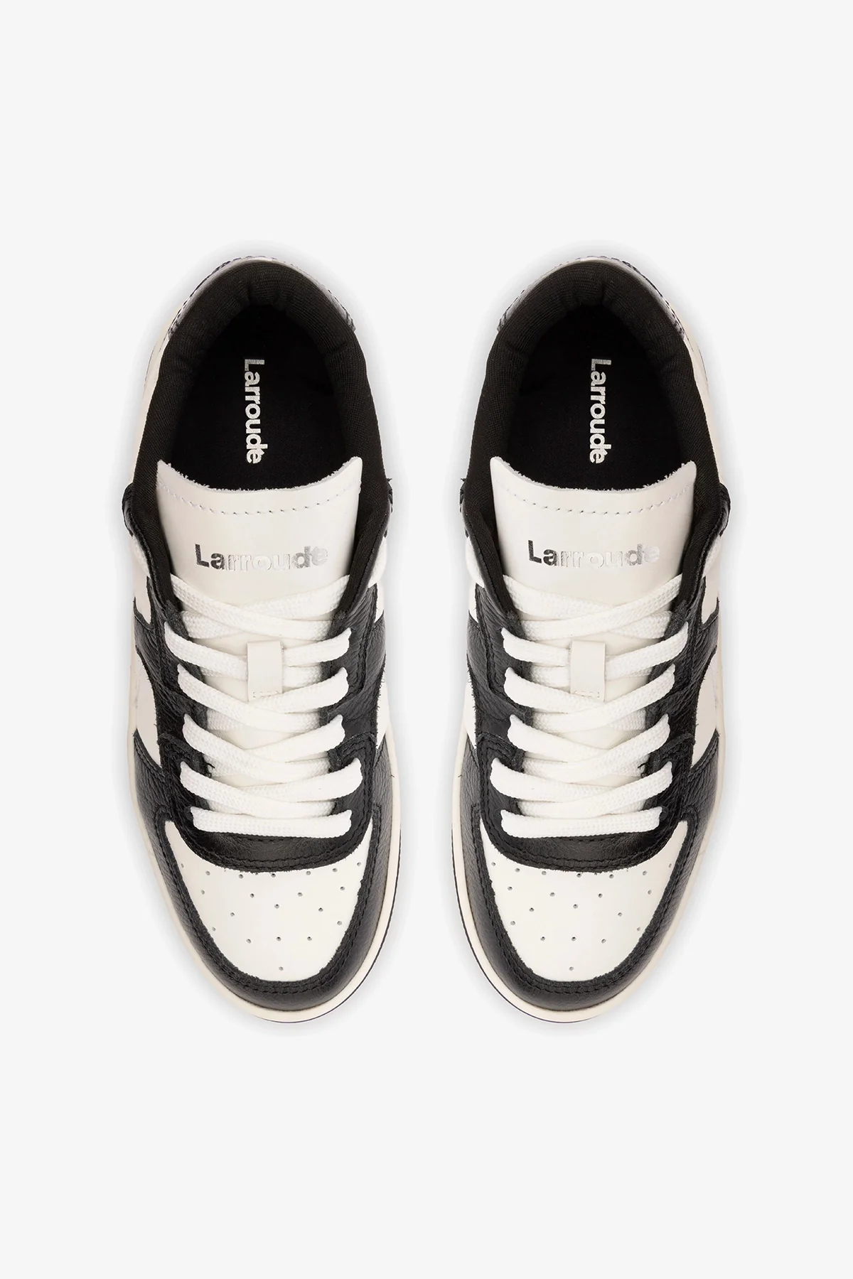 George Sneaker In Black and White Leather - Image 8