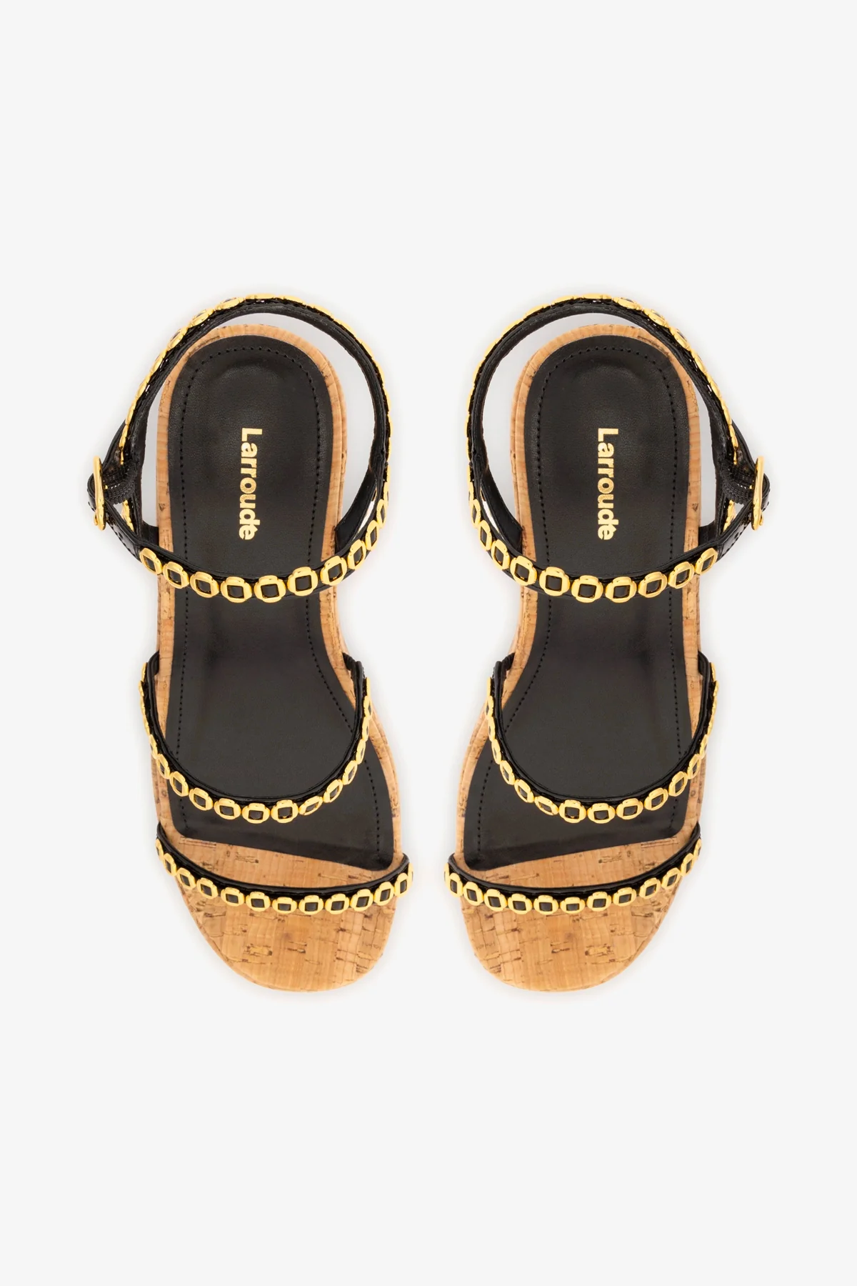 Gio Milanina Flatform In Black Patent Leather and Natural Cork - Image 7
