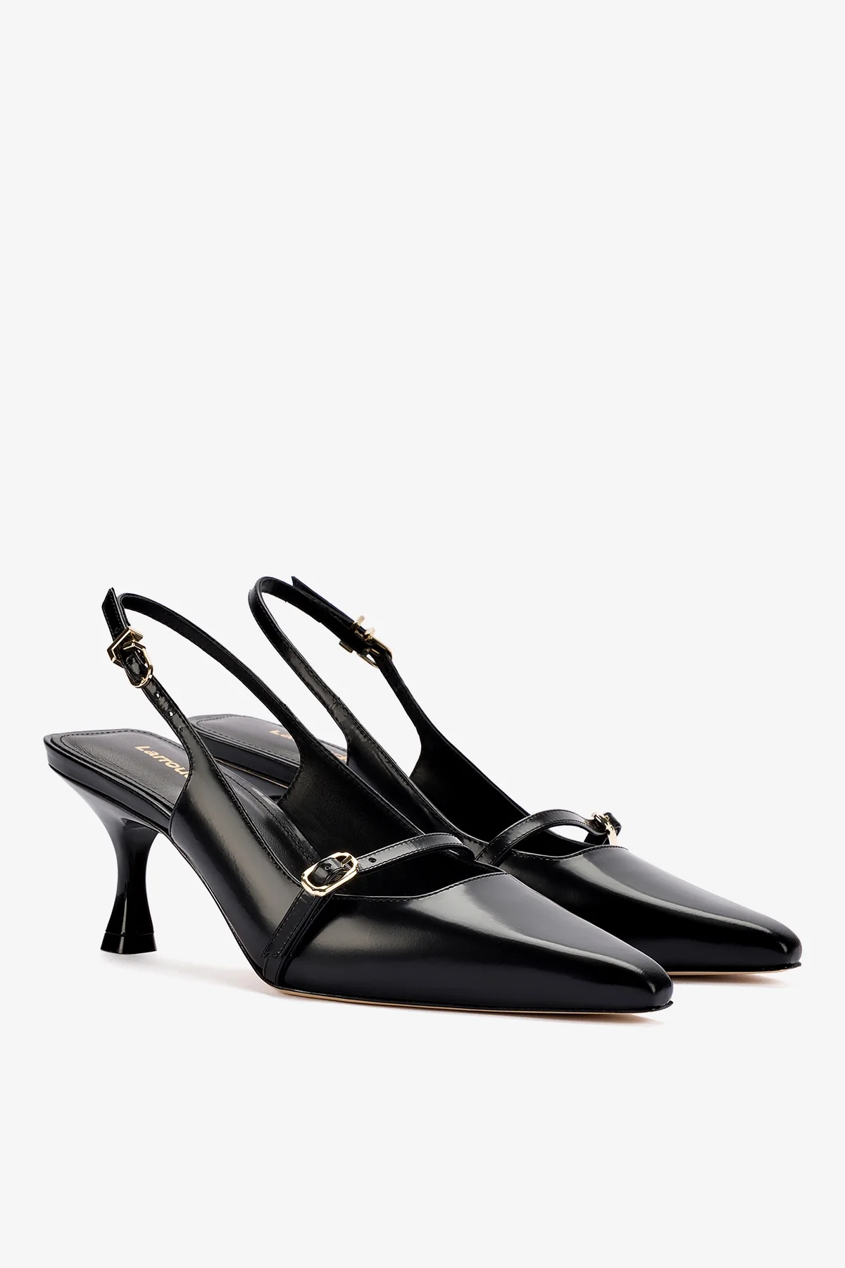 Ines Pump In Black Leather - Image 3