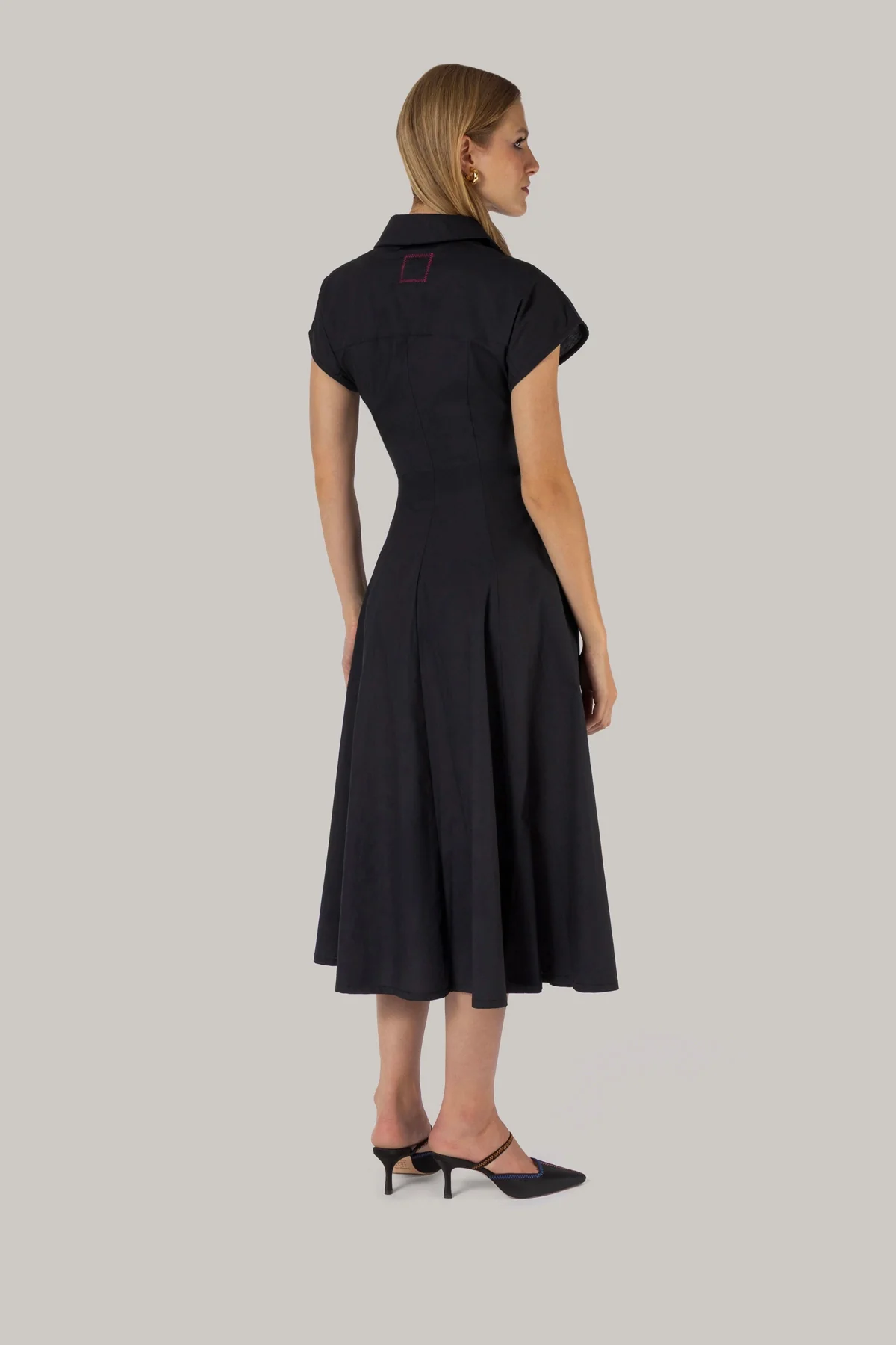 Jessica Buttondown Dress Black Percale - Image 4