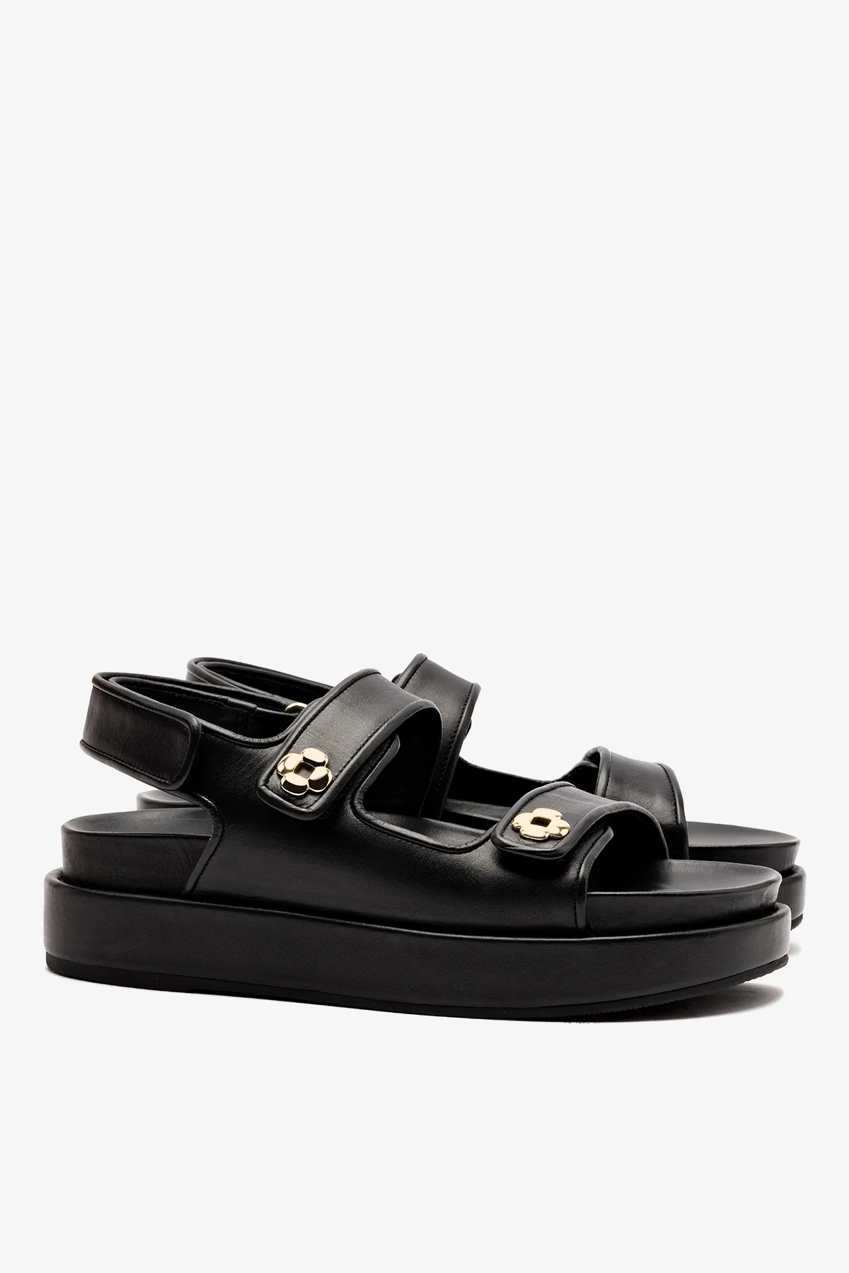 Jetty Sandal In Black Leather - Image 3