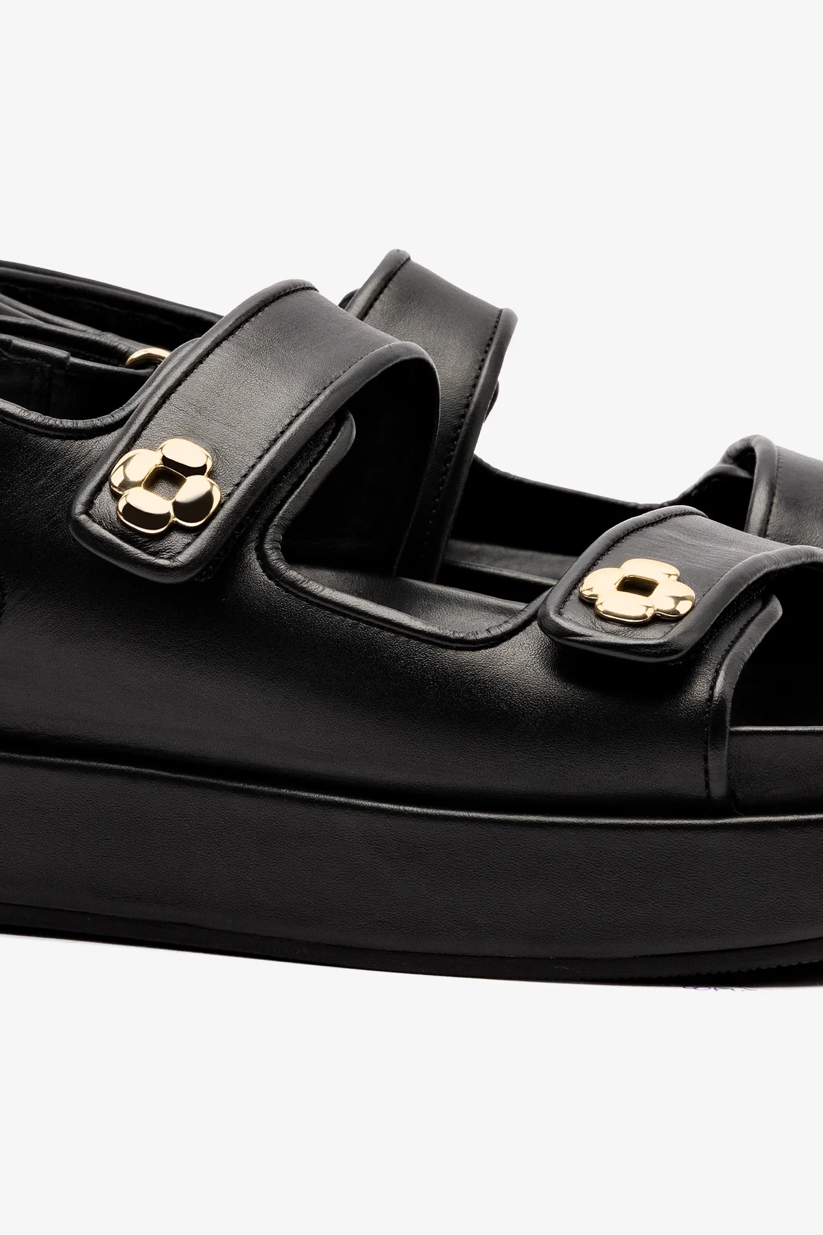 Jetty Sandal In Black Leather - Image 4