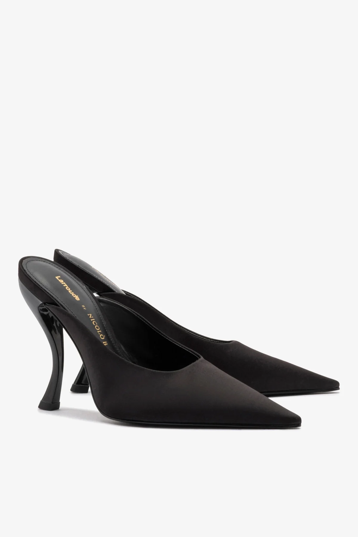 Larroudé by Nicolò B. Inna Mule In Black Satin - Image 3